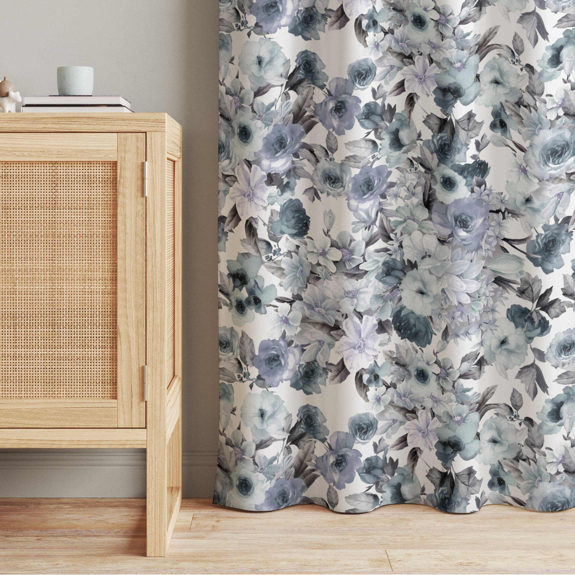 Vorhang Grünliches Blumenmuster