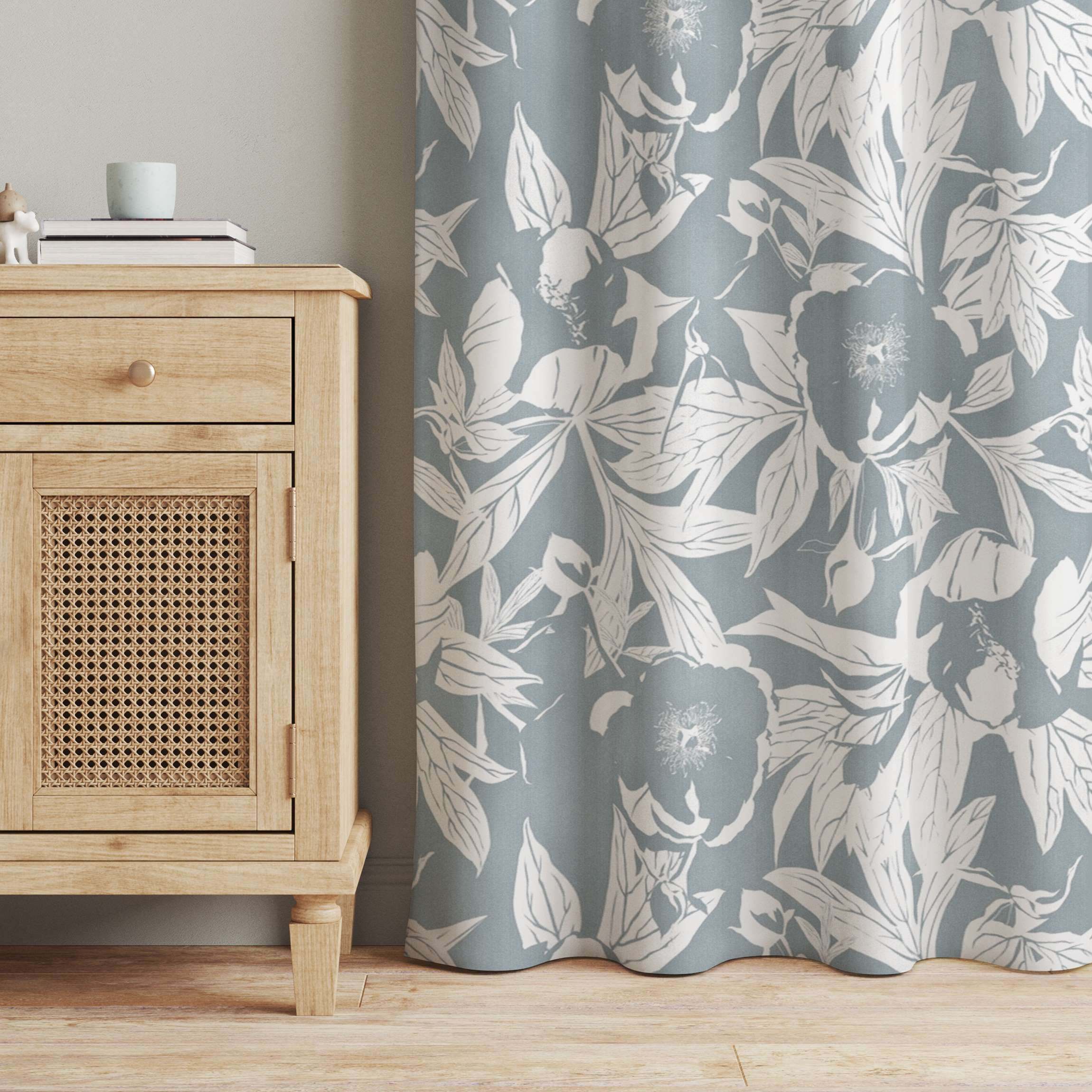 Vorhang Hellblaues Blütenmeer