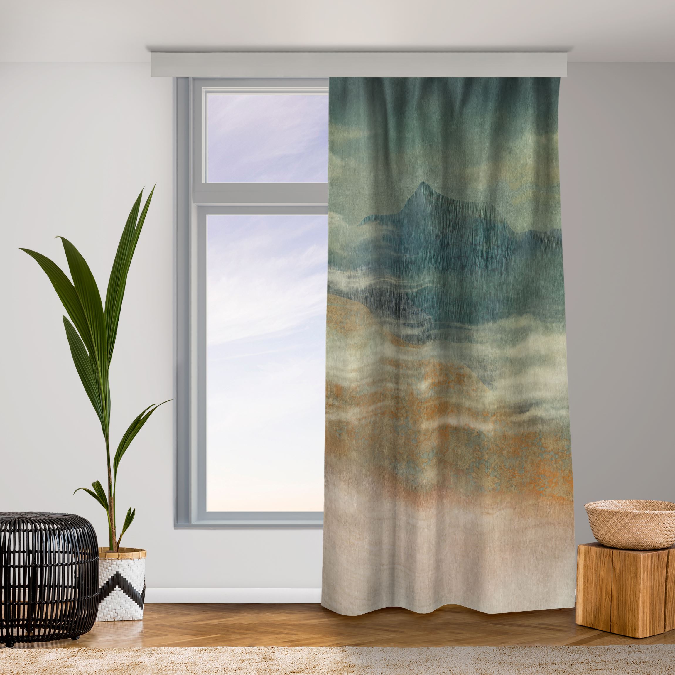 Vorhang Himmelhohe Berglandschaft