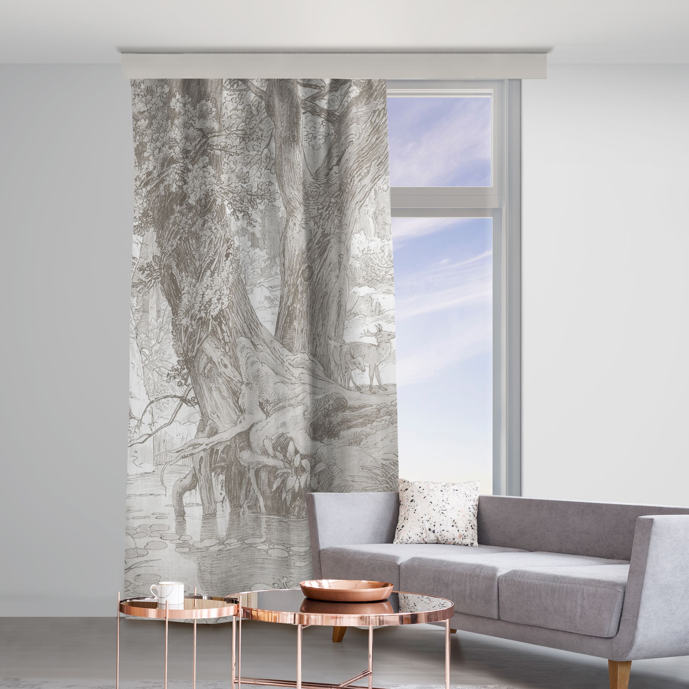 Vorhang Johann Wilhelm Schirmer - Waldlandschaft