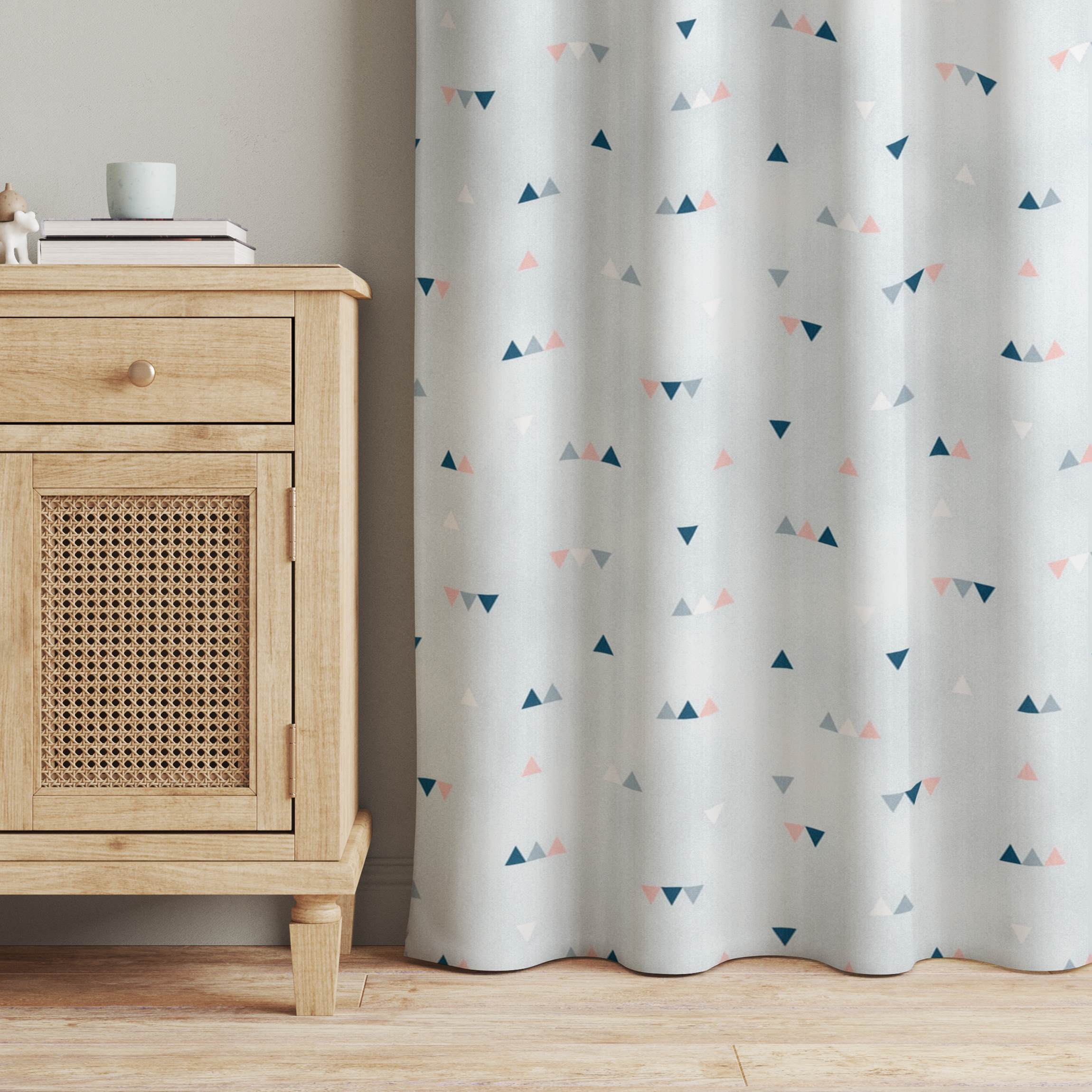 Vorhang Kleine Dreiecke in Blau Rosa