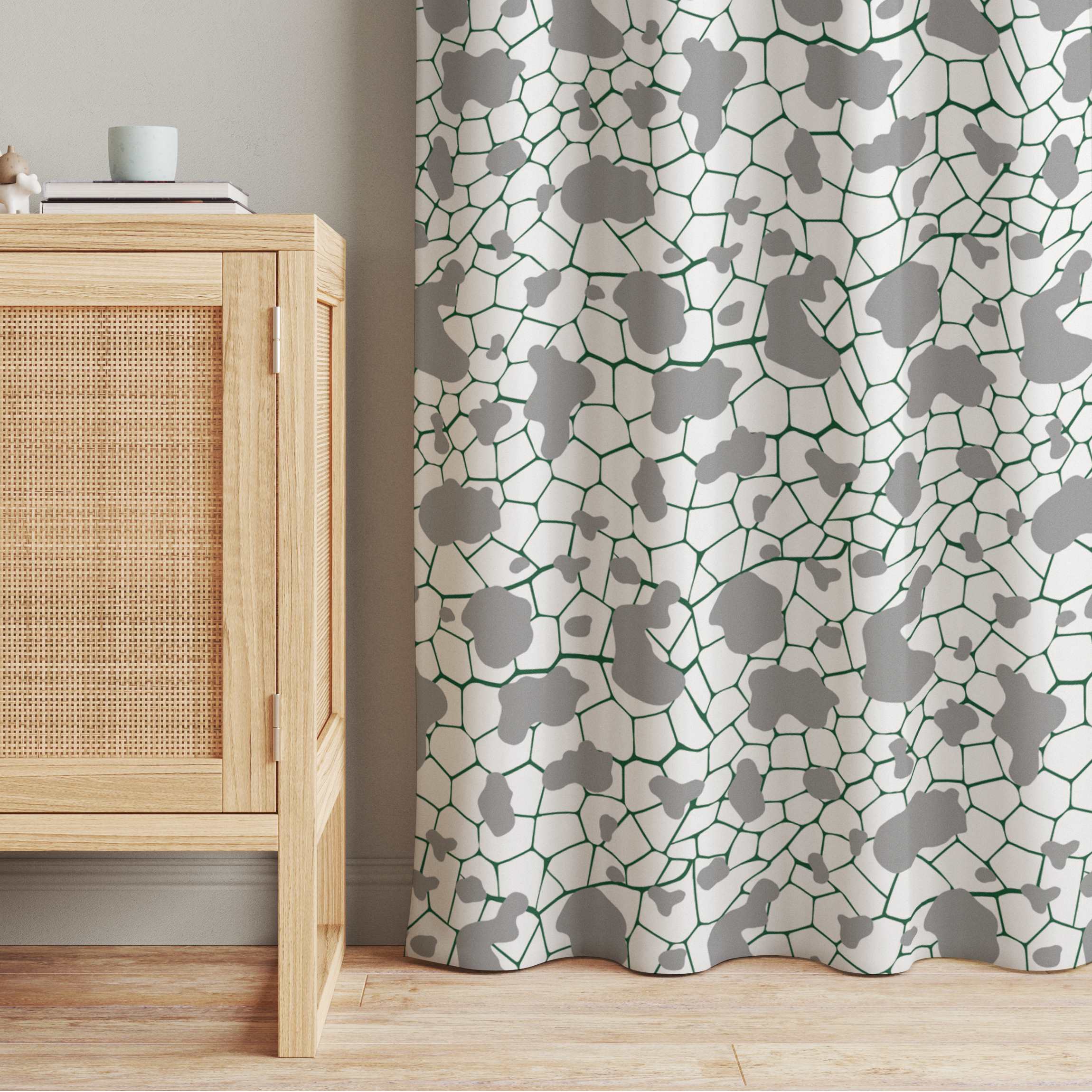 Vorhang Krokodil und Kuh Muster