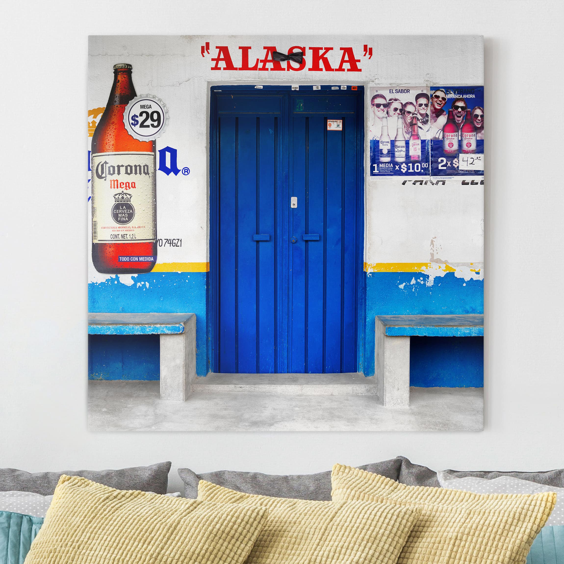 Leinwandbild - Quadrat ALASKA Blue Bar