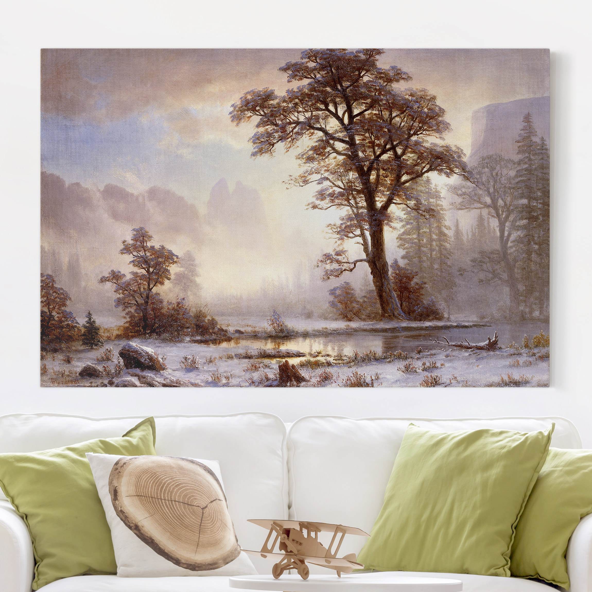 Leinwandbild - Querformat Albert Bierstadt - Yosemite Valley bei Schneefall