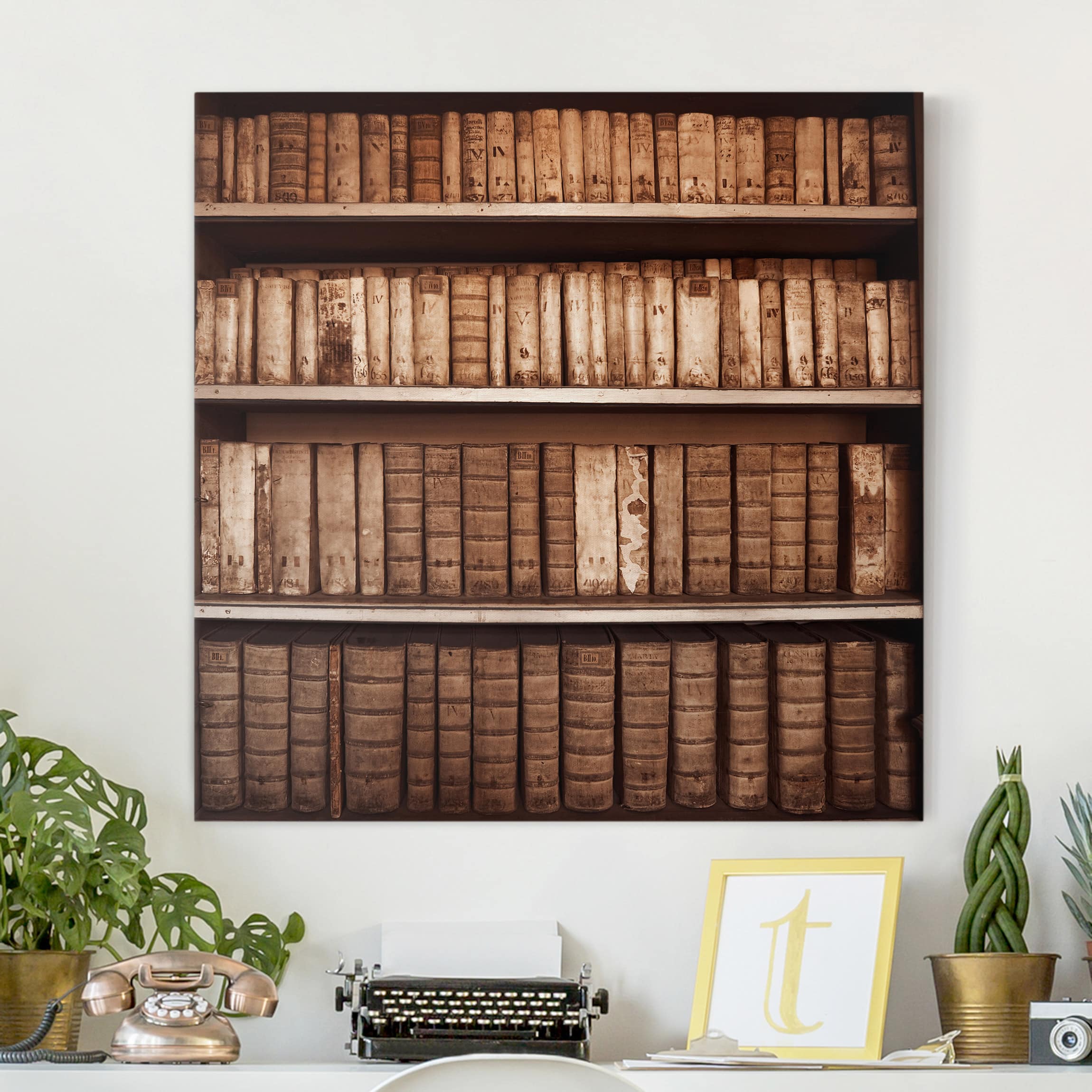 Leinwandbild - Quadrat Altes Archiv