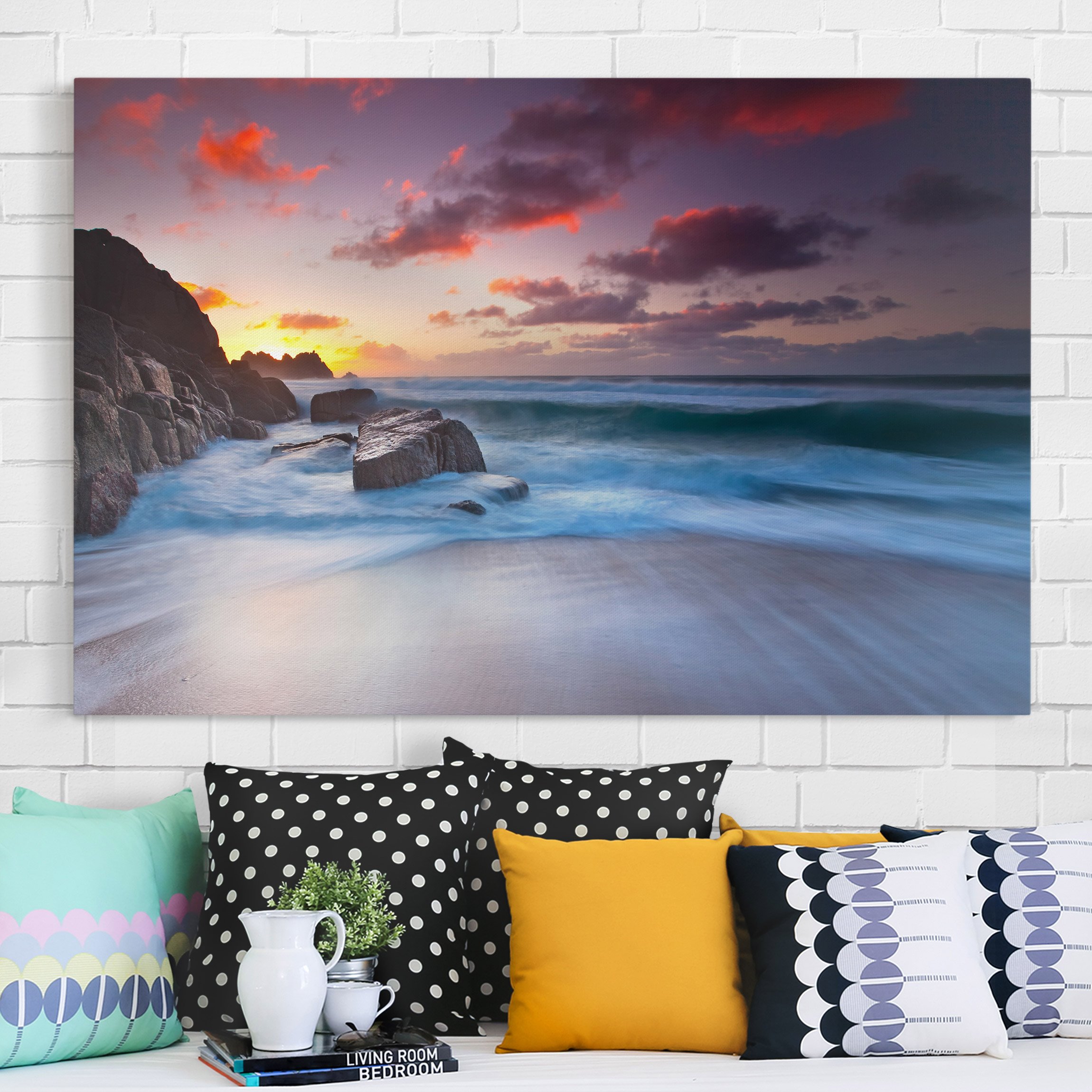 Leinwandbild - Querformat Am Meer in Cornwall