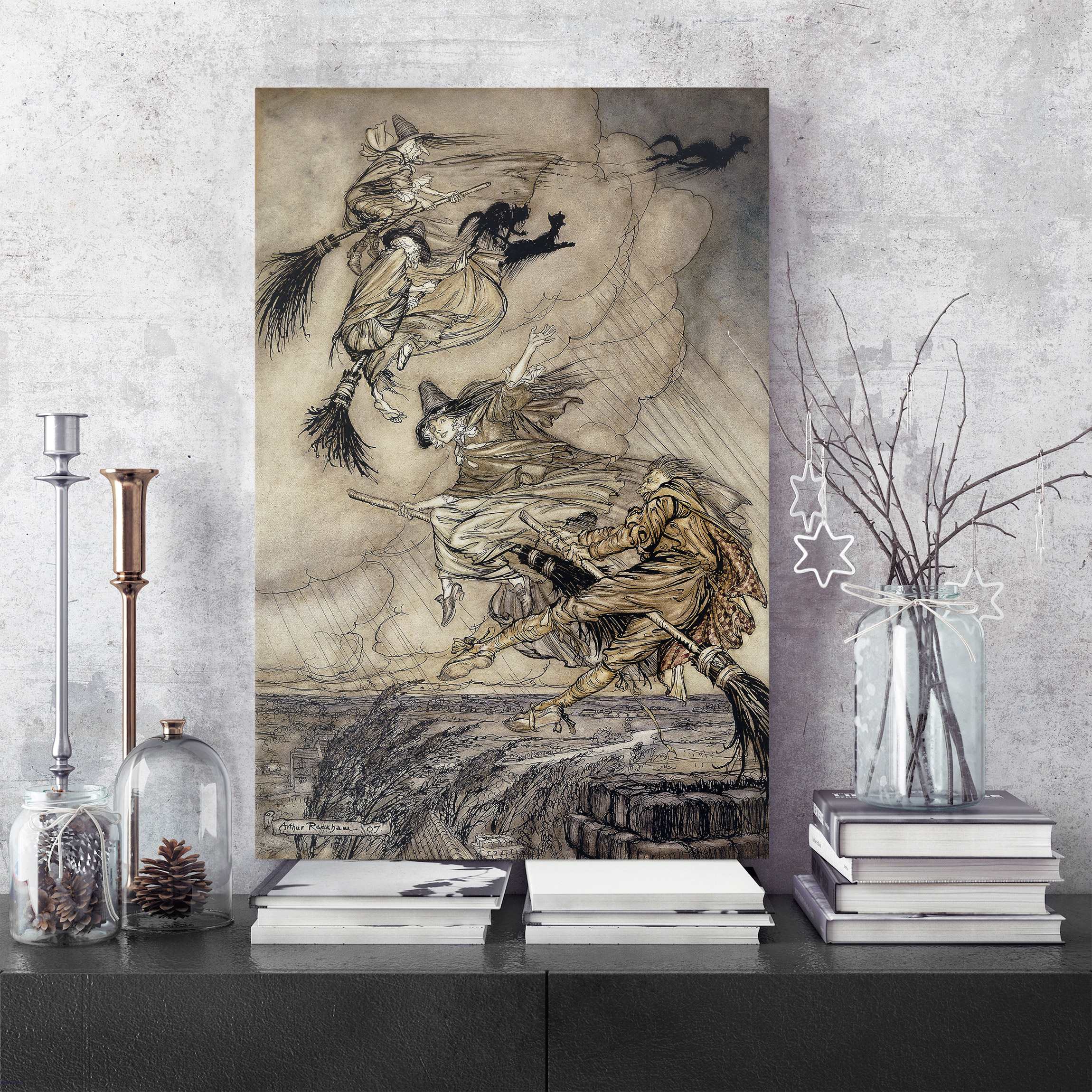 Leinwandbild - Hochformat Arthur Rackham - The Ingoldsby Legends - Titelbild