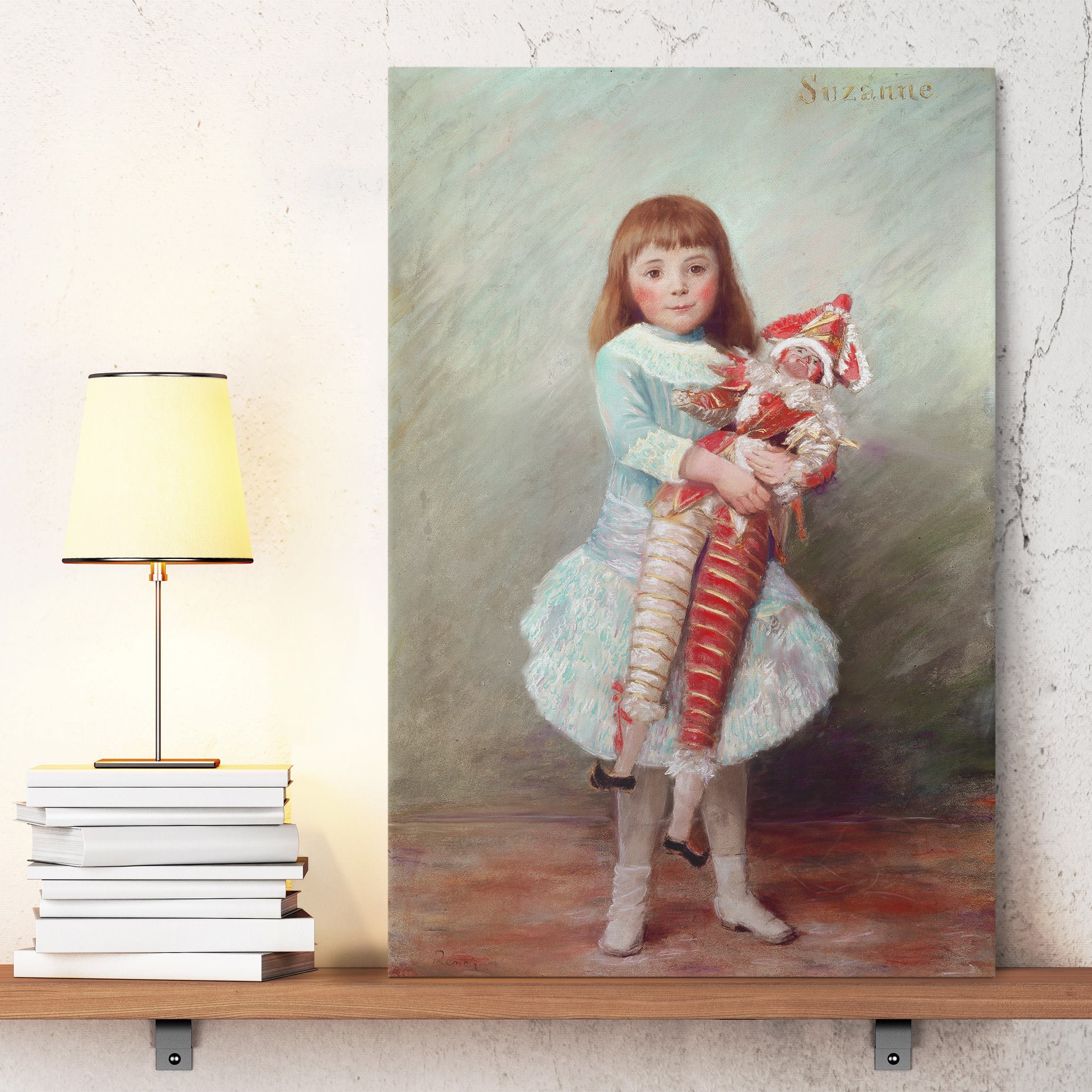 Leinwandbild Kunstdruck Auguste Renoir - Suzanne mit Harlekinpuppe