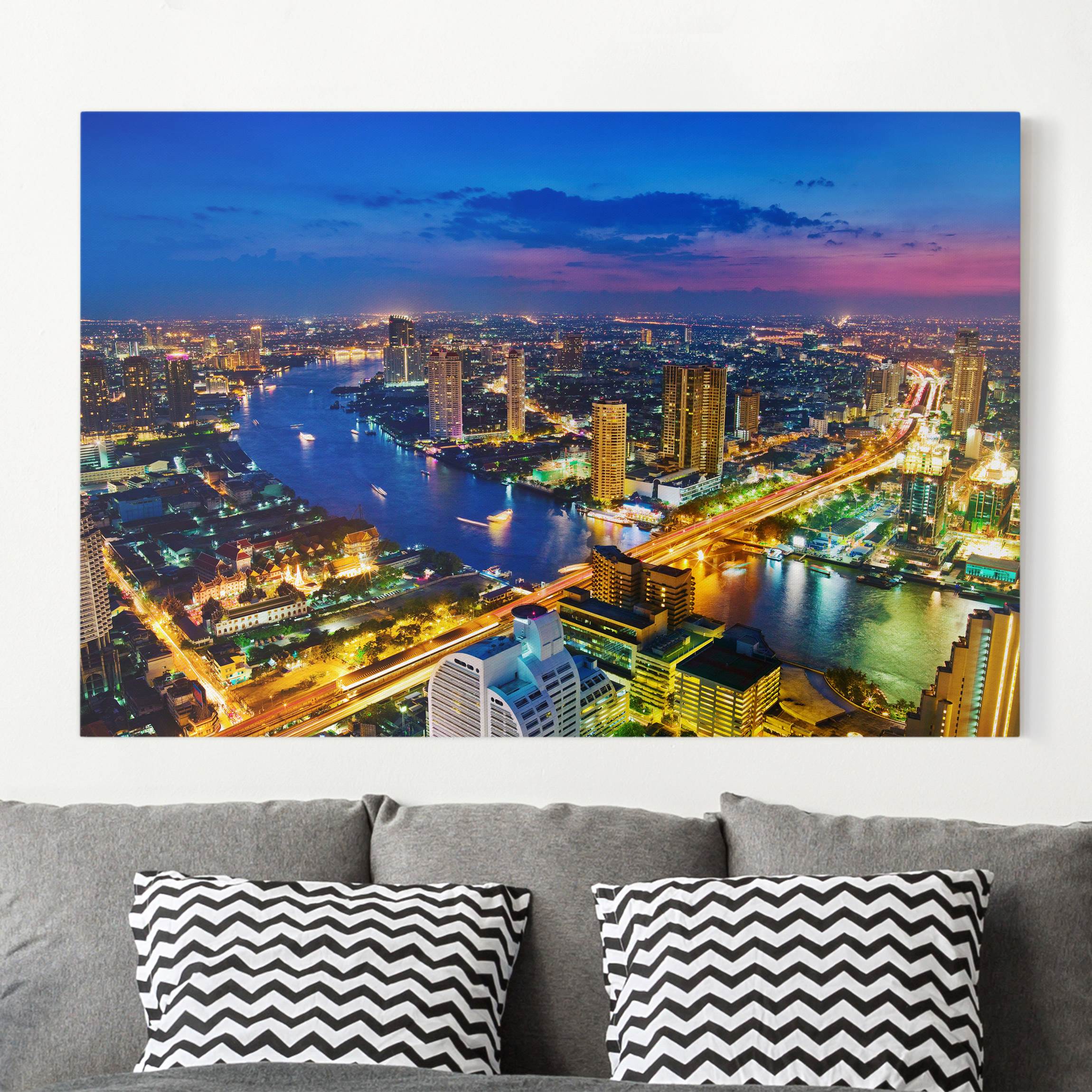 Leinwandbild - Querformat Bangkok Skyline
