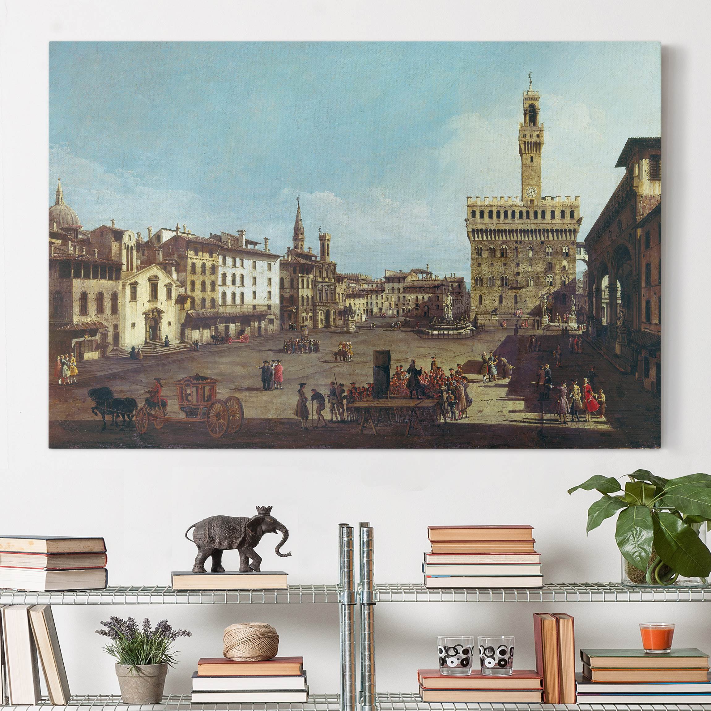 Leinwandbild - Querformat Bernardo Bellotto - Die Piazza della Signoria