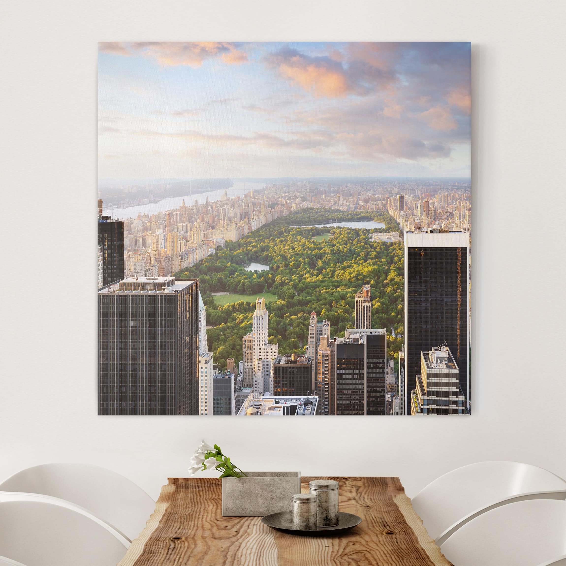Leinwandbild - Quadrat Blick über den Central Park