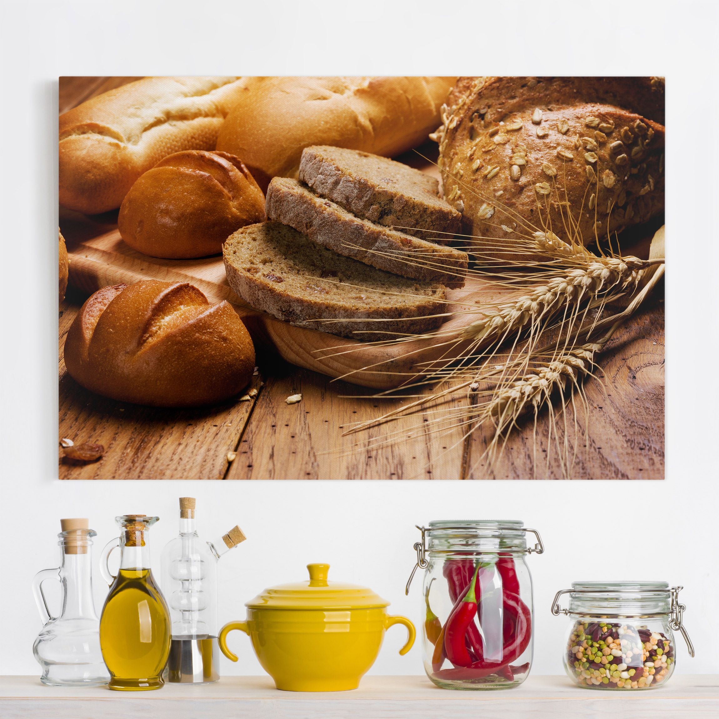 Leinwandbild Küche Brotzeit