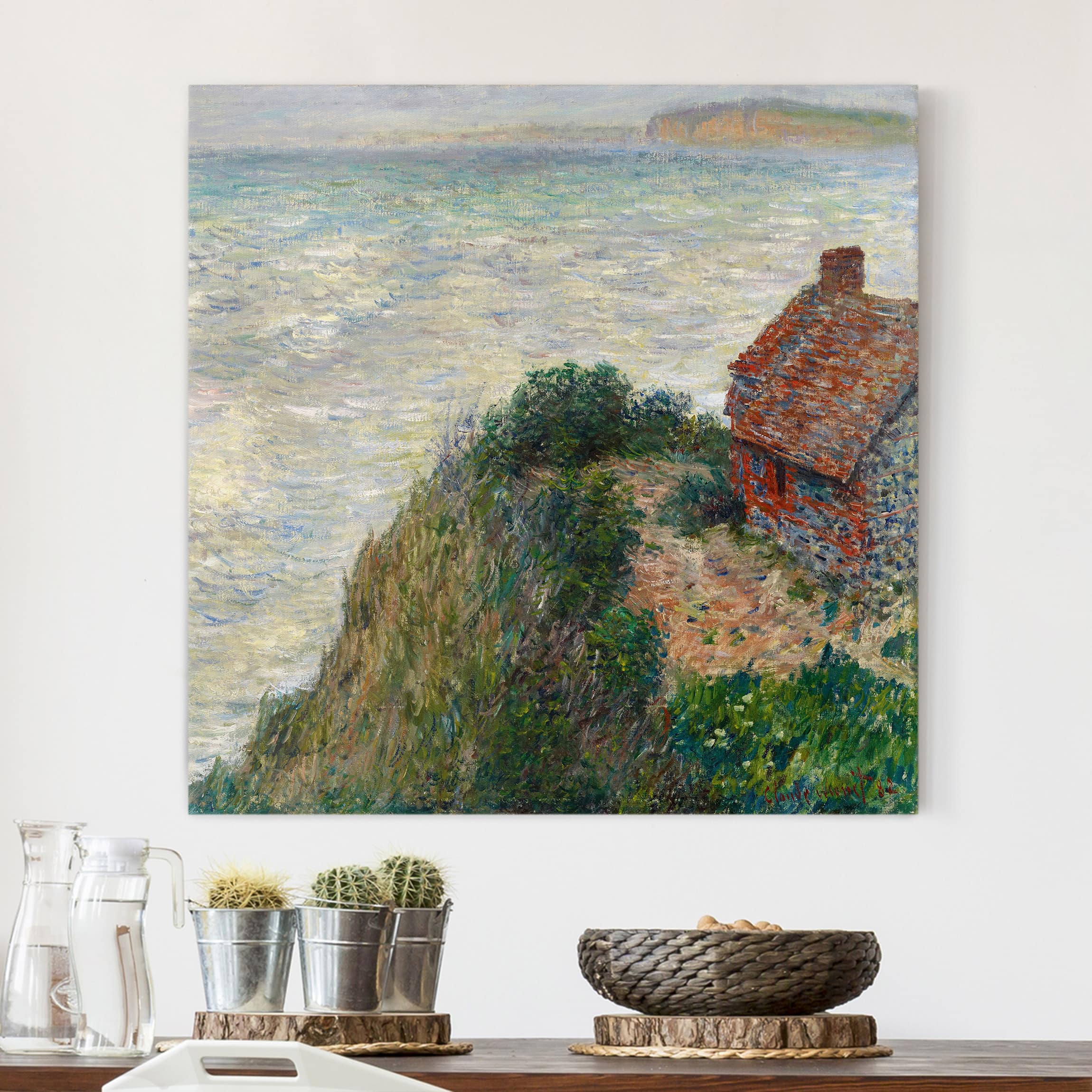 Leinwandbild - Quadrat Claude Monet - Fischerhaus Petit Ailly