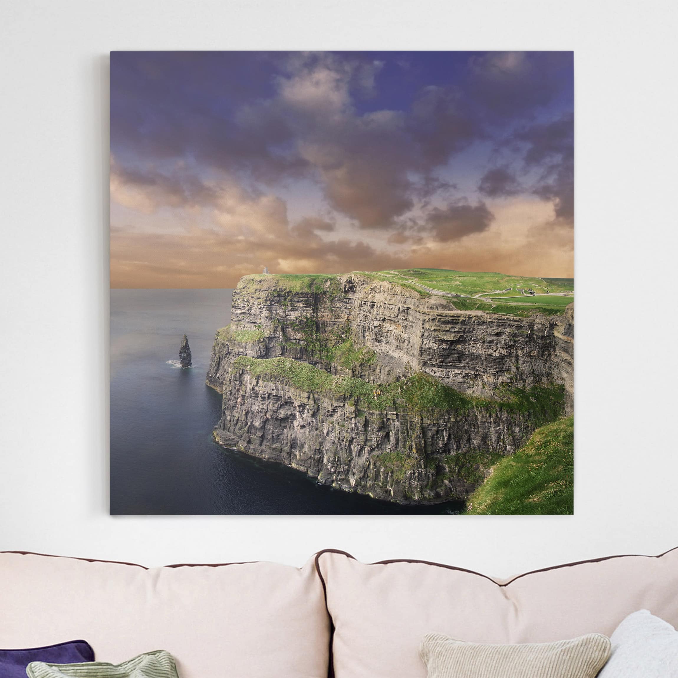 Leinwandbild - Quadrat Cliffs Of Moher