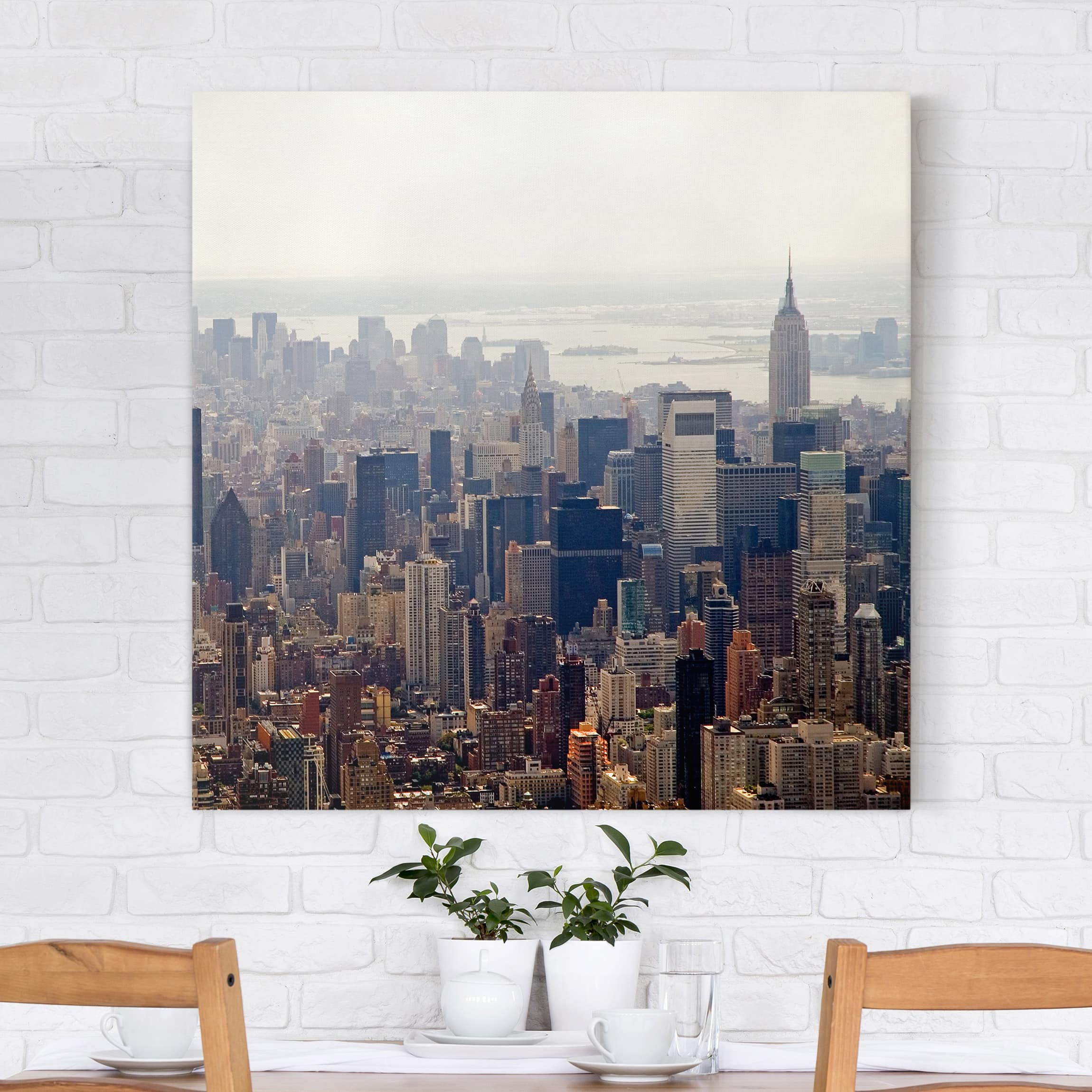 Leinwandbild - Quadrat Der Morgen in New York