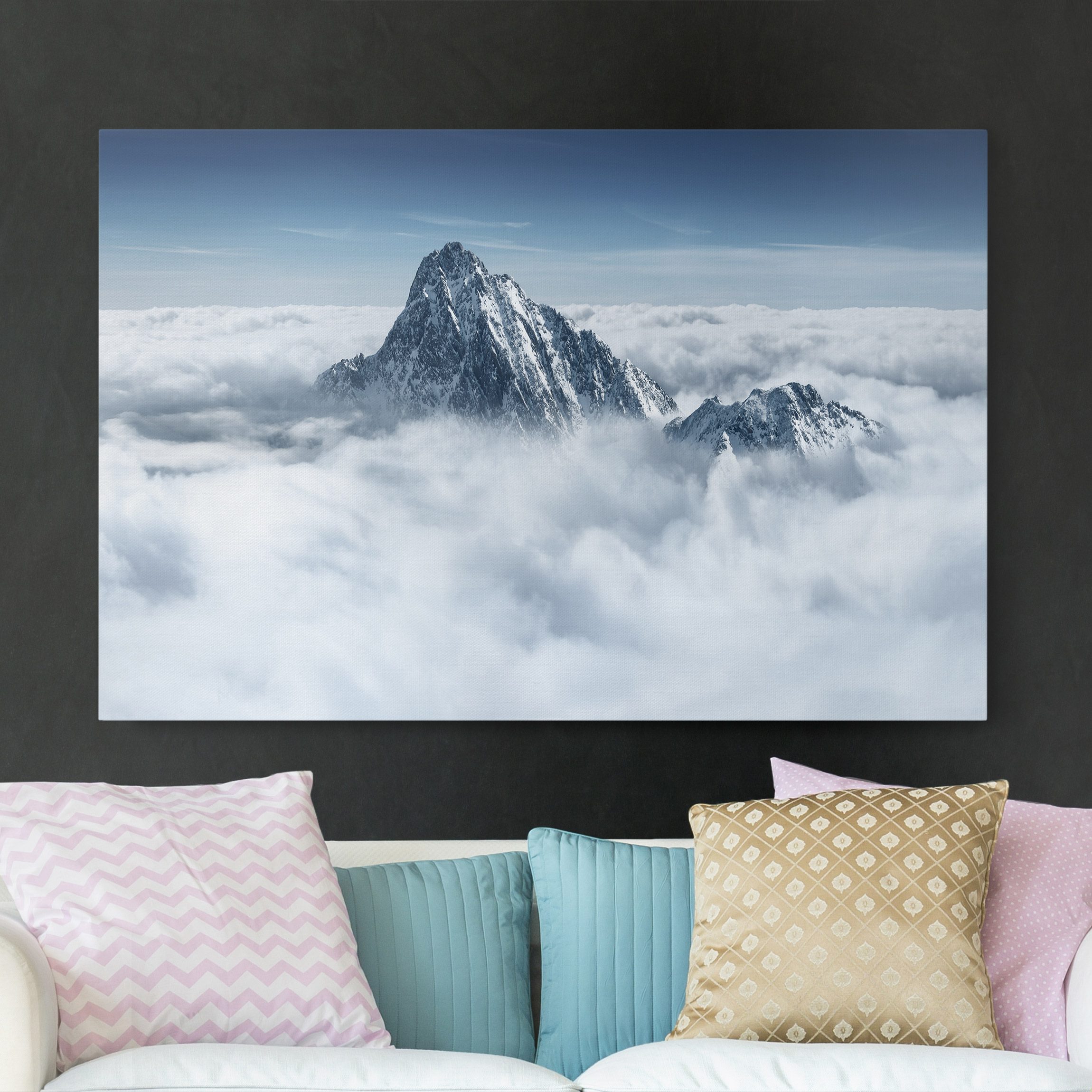 Leinwandbild - Querformat Die Alpen über den Wolken