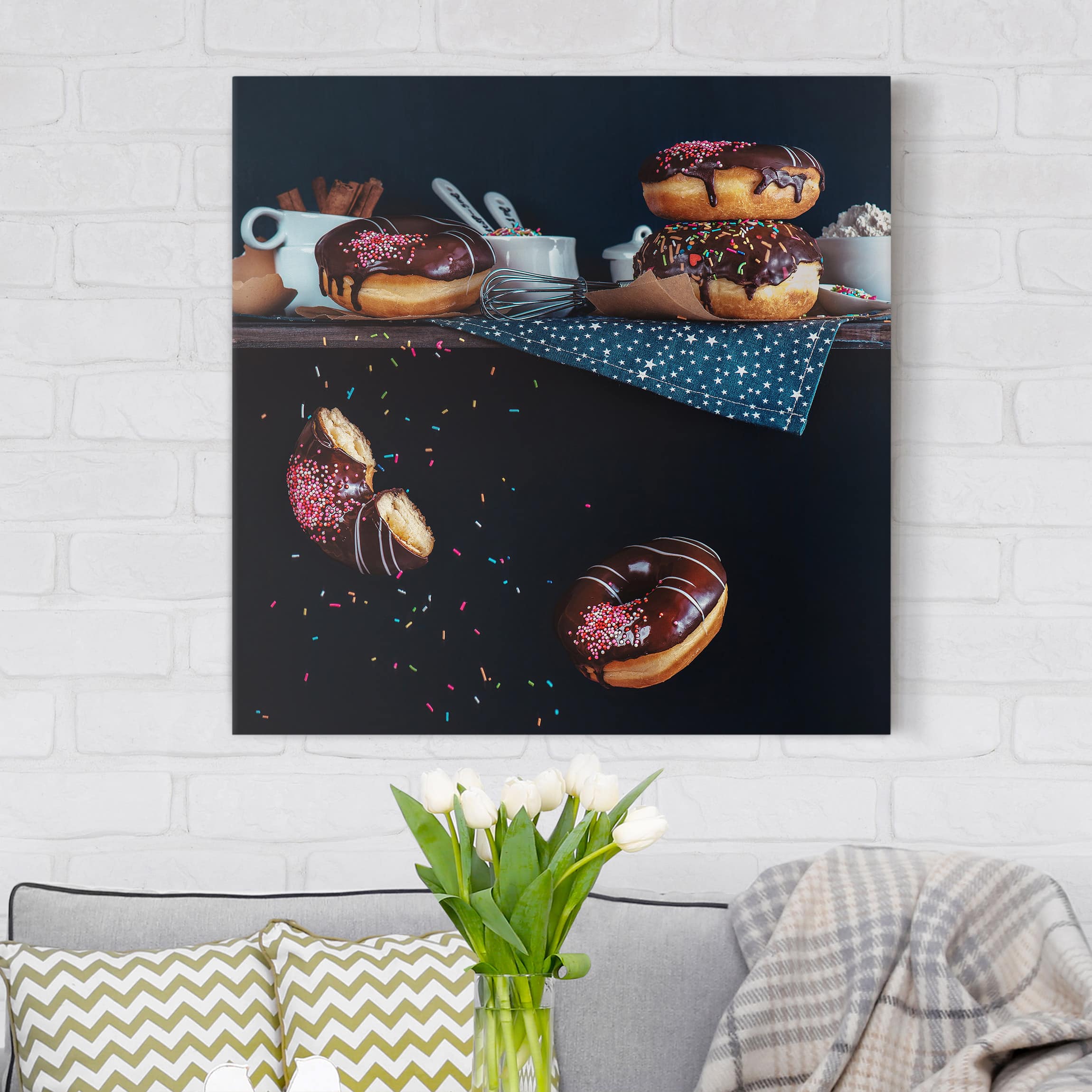 Leinwandbild Küche Donuts vom Küchenregal