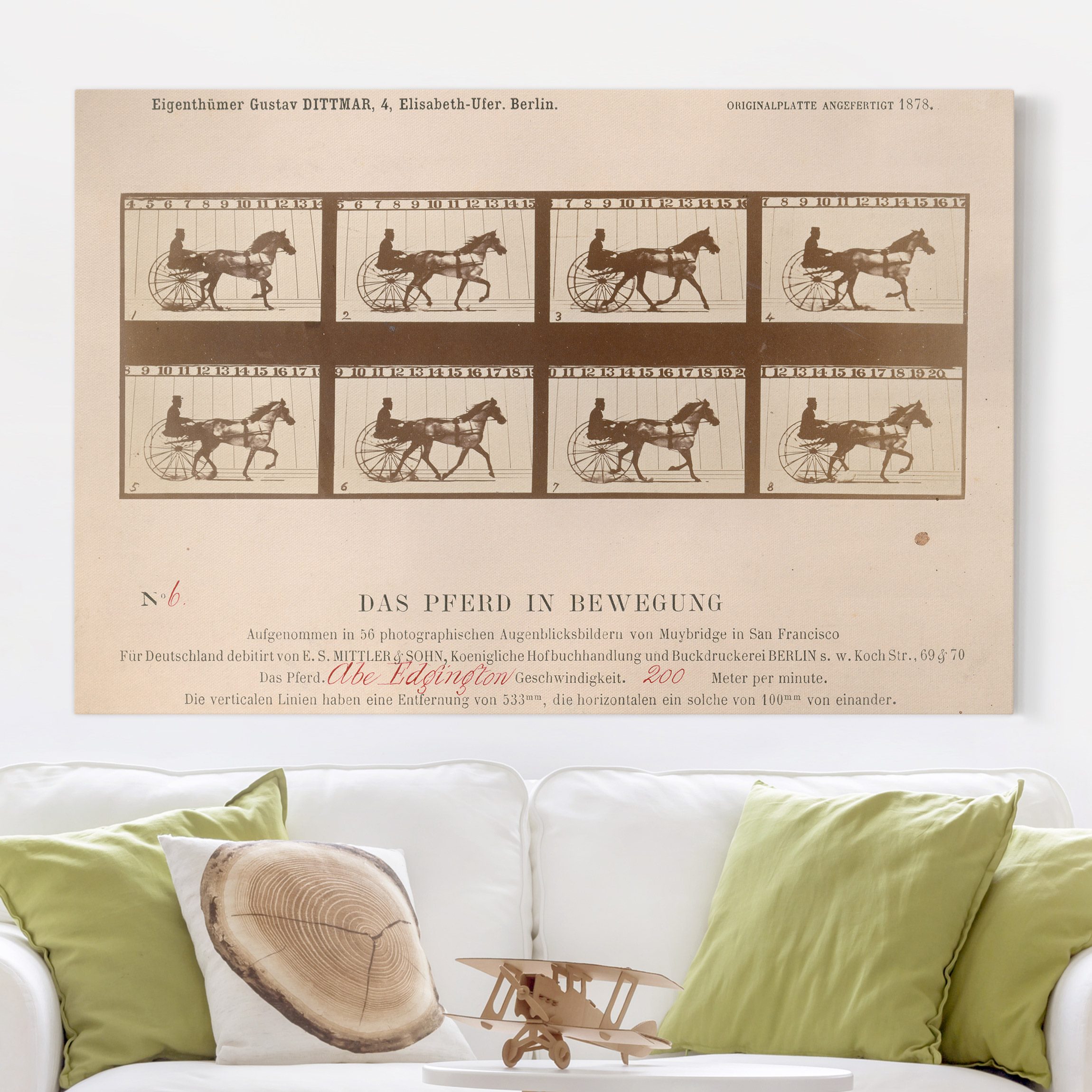 Leinwandbild - Querformat Eadweard Muybridge - Das Pferd in Bewegung