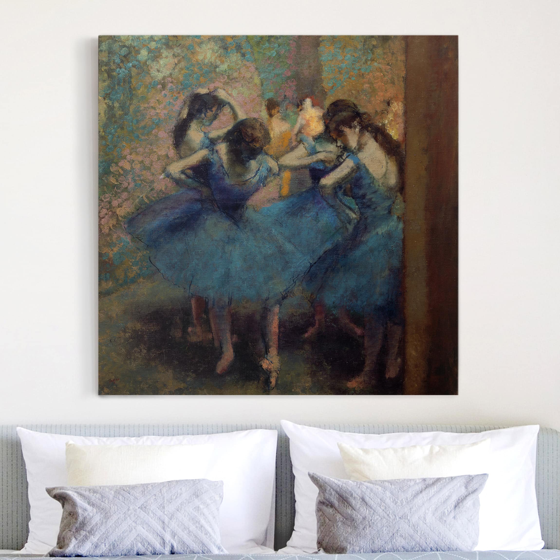Leinwandbild - Quadrat Edgar Degas - Blaue Tänzerinnen