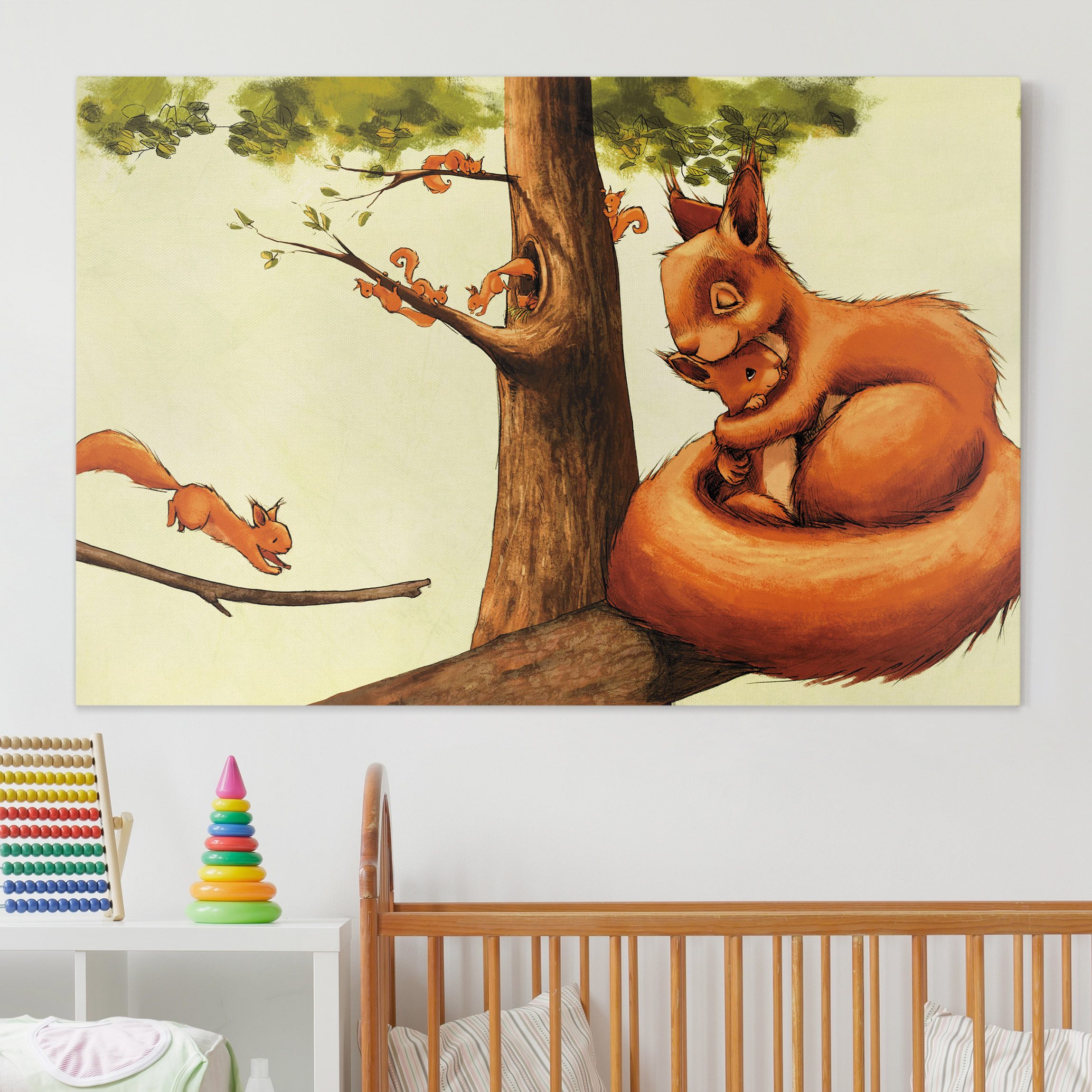 Leinwandbild Kinderzimmer Jacoby und Stuart - Einhörnchen Mama