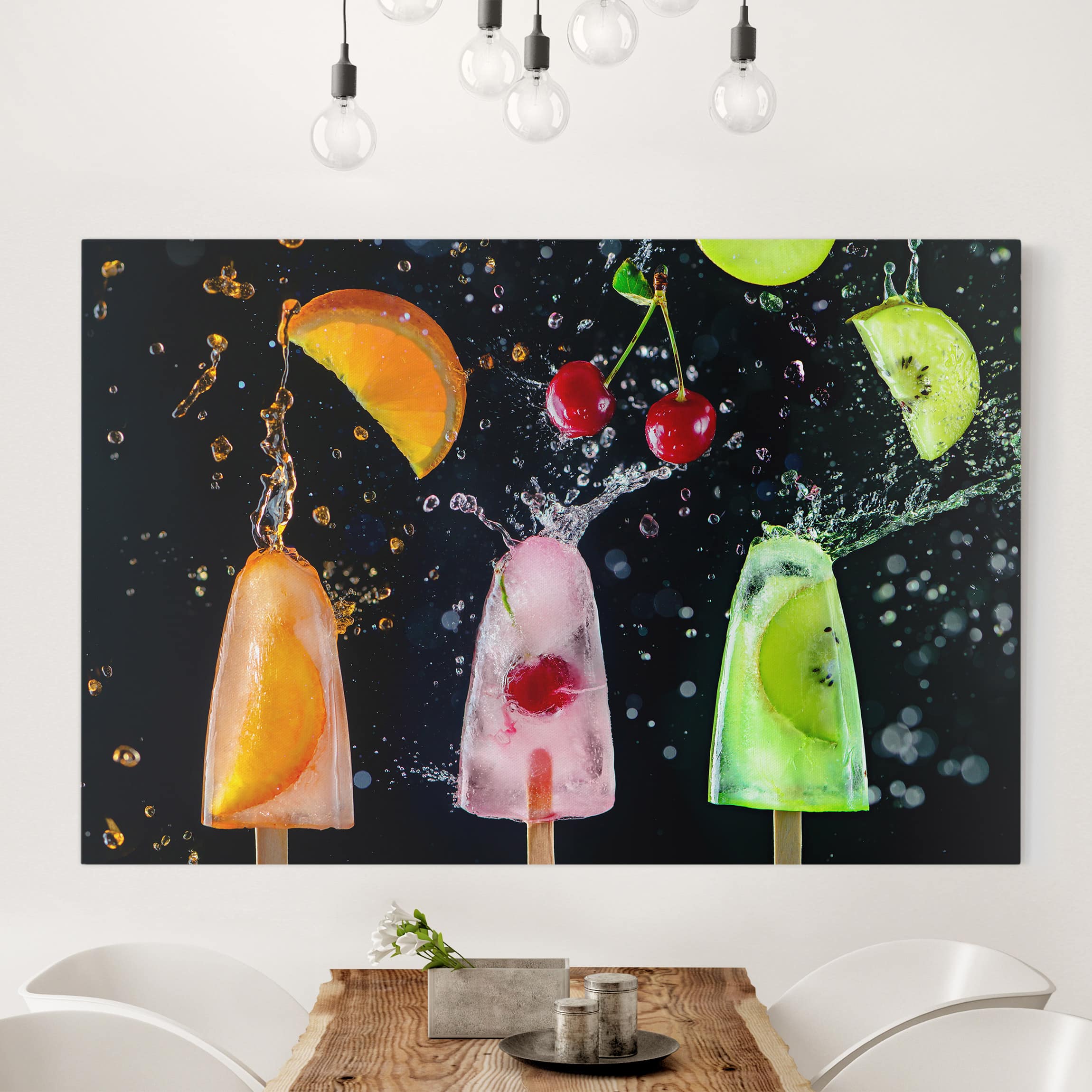 Leinwandbild Küche Eis am Stiel