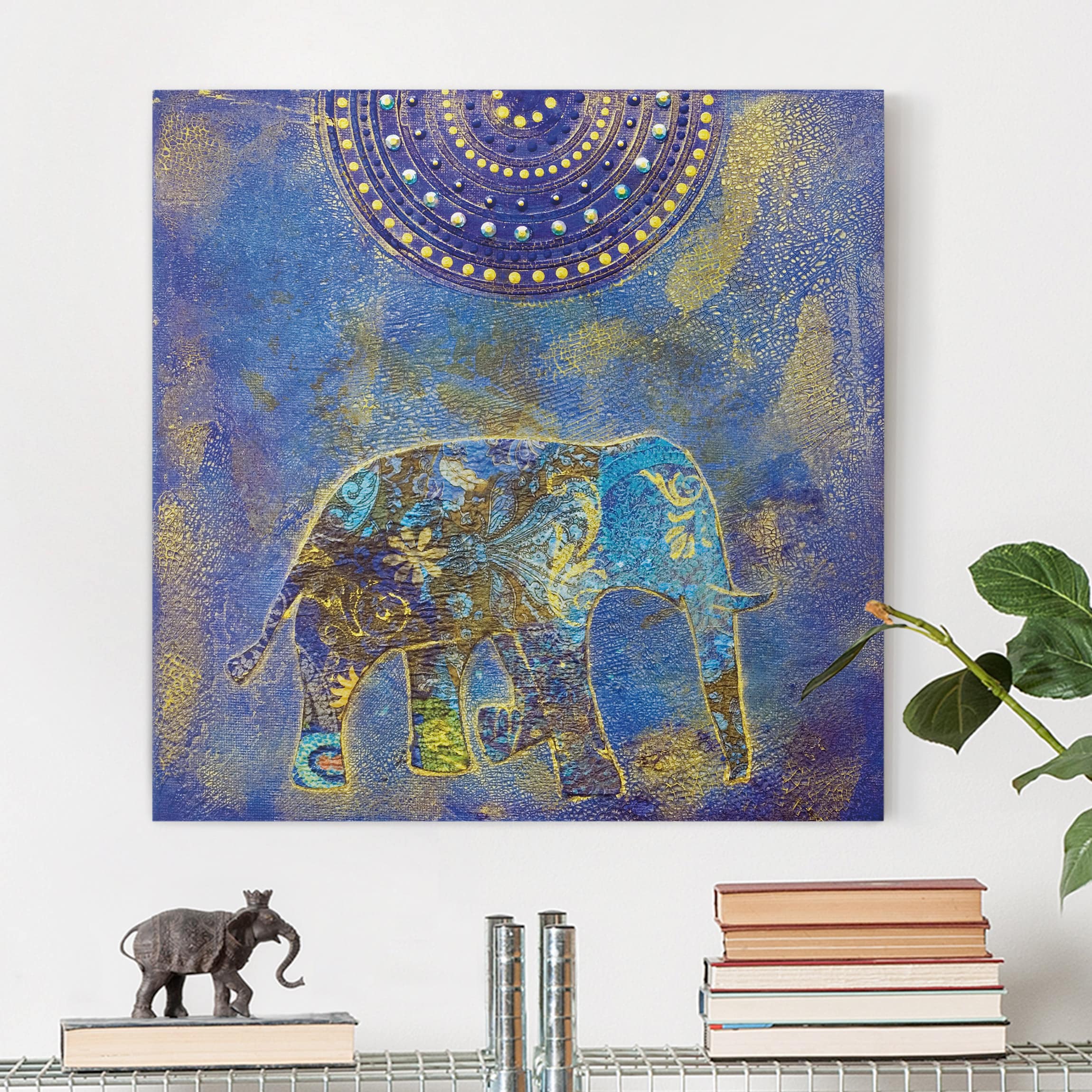 Leinwandbild - Quadrat Elephant in Marrakech