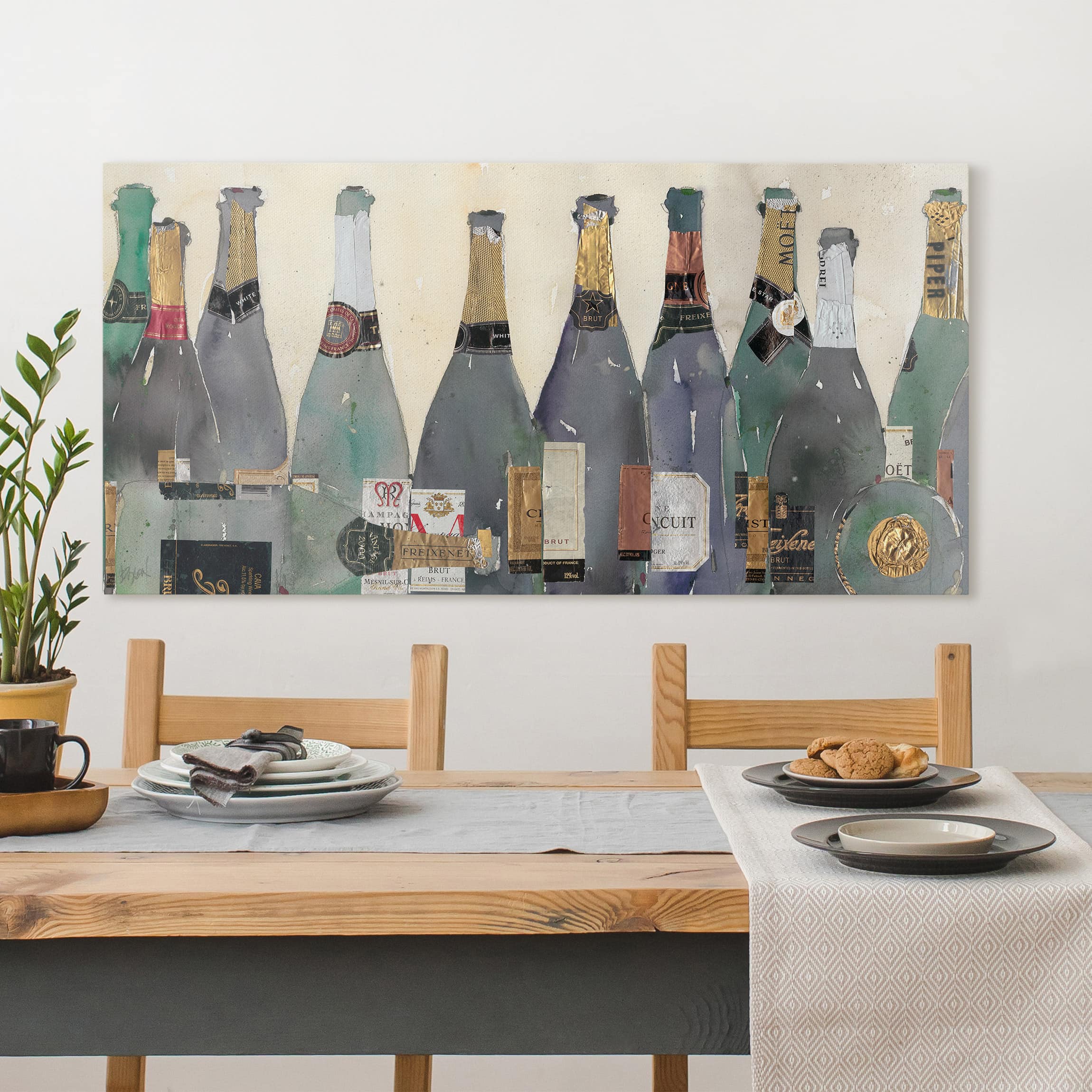 Leinwandbild Küche Entkorkt - Champagner
