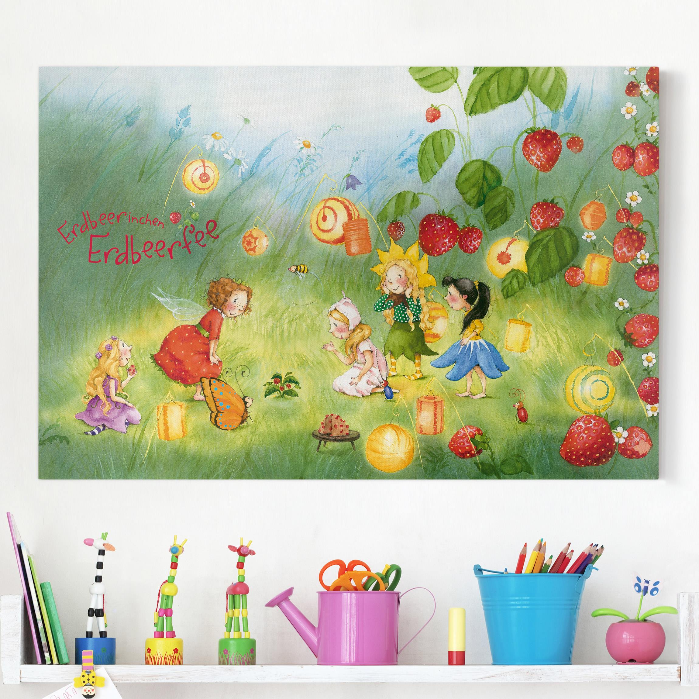 Leinwandbild Kinderzimmer Erdbeerinchen Erdbeerfee - Laternen