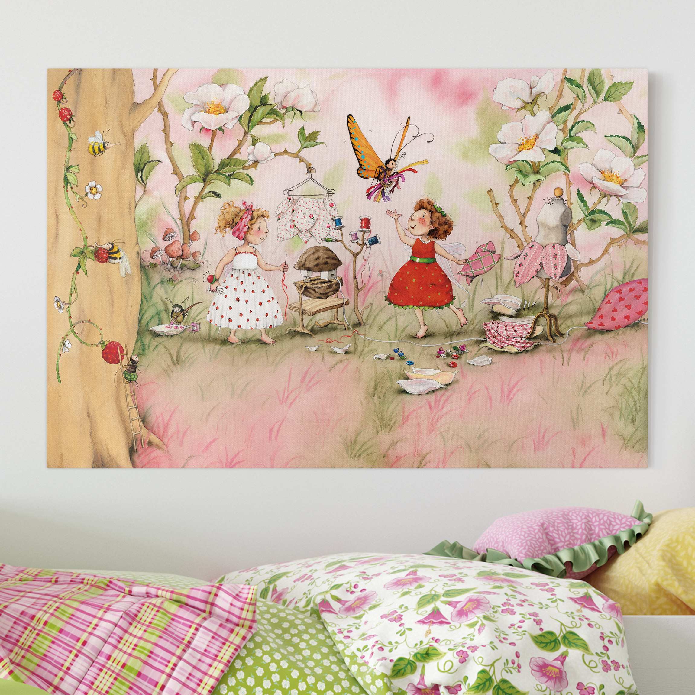 Leinwandbild Kinderzimmer Erdbeerinchen Erdbeerfee - Schneiderstube