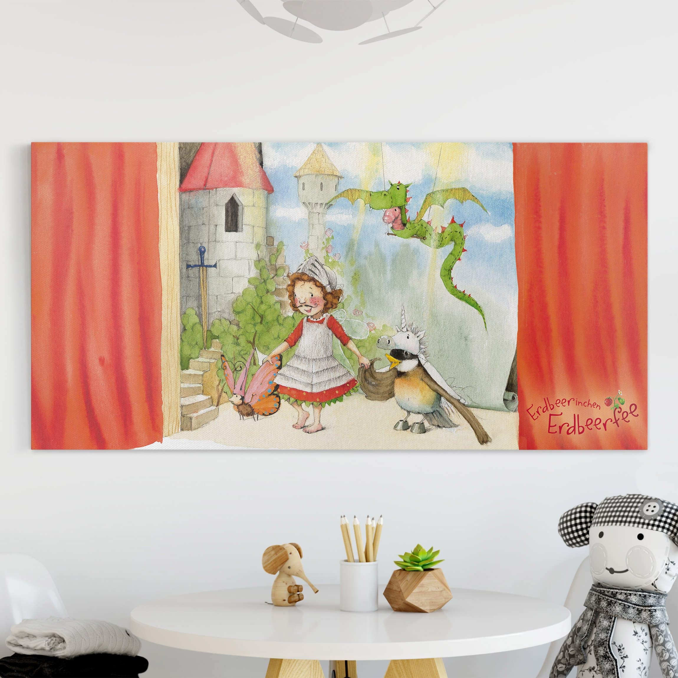 Leinwandbild - Quadrat Erdbeerinchen Erdbeerfee - Theaterspiel