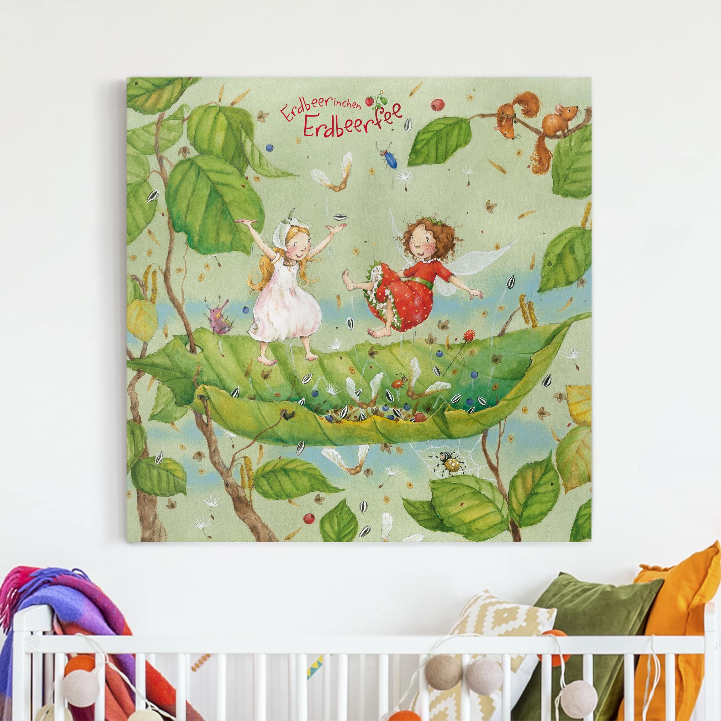 Leinwandbild Kinderzimmer Erdbeerinchen Erdbeerfee - Trampolin