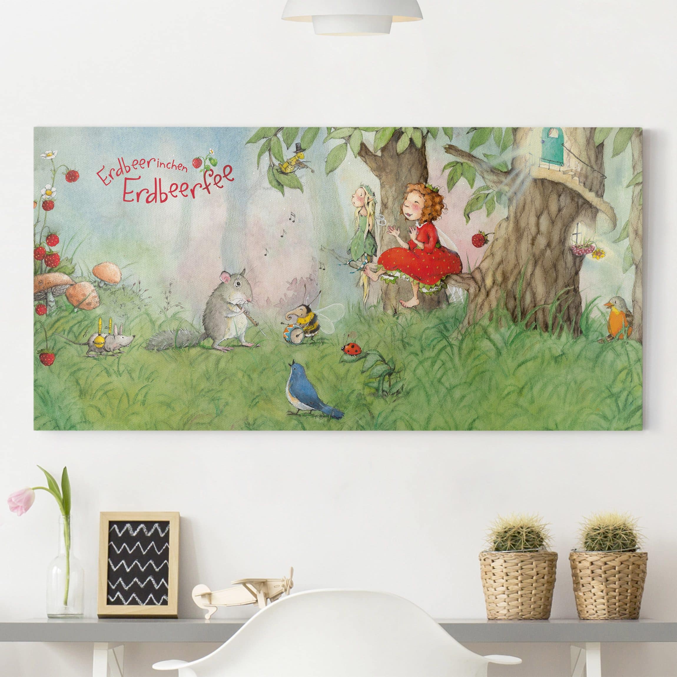 Leinwandbild Kinderzimmer Erdbeerinchen Erdbeerfee - Zusammen Musizieren