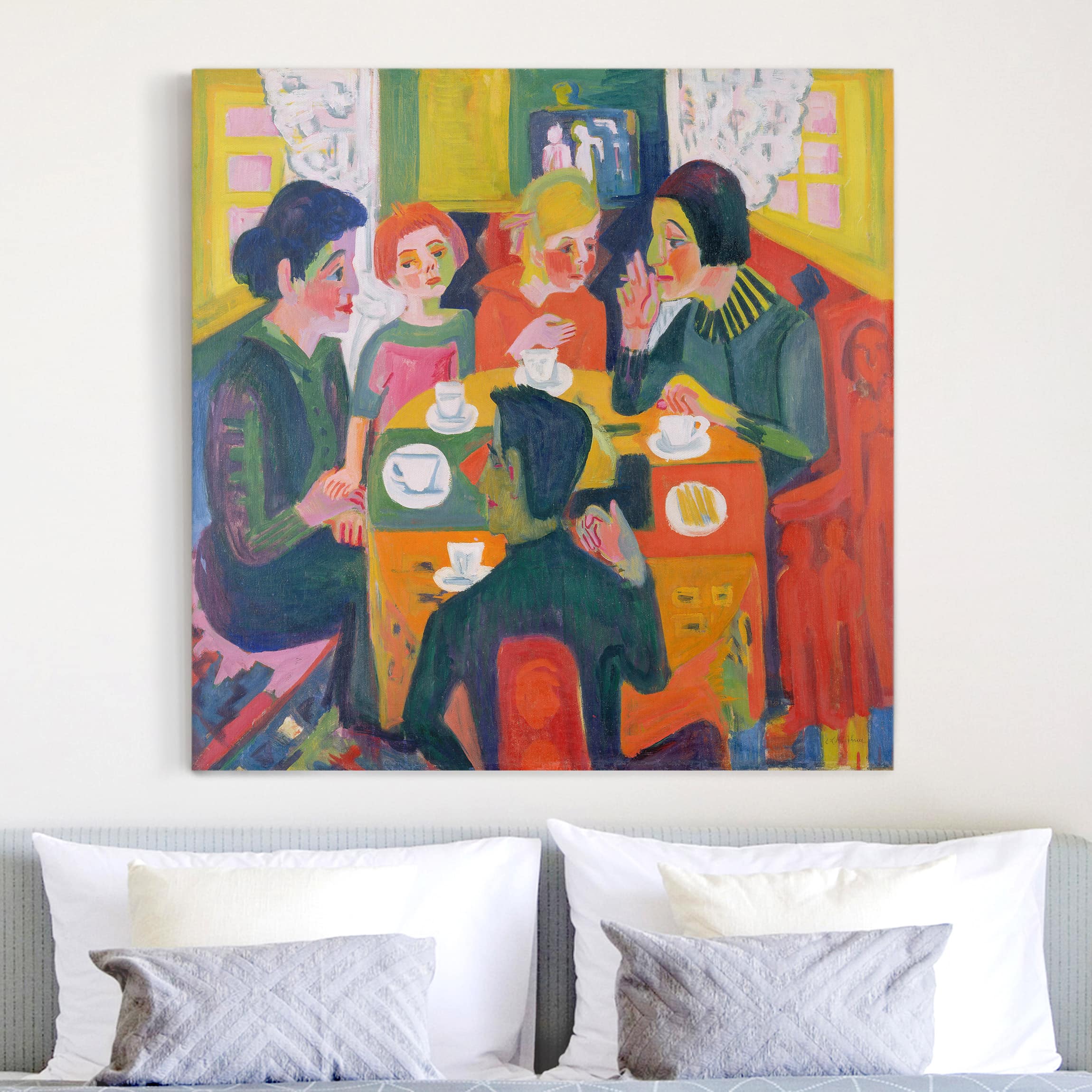 Leinwandbild - Quadrat Ernst Ludwig Kirchner - Kaffeetisch