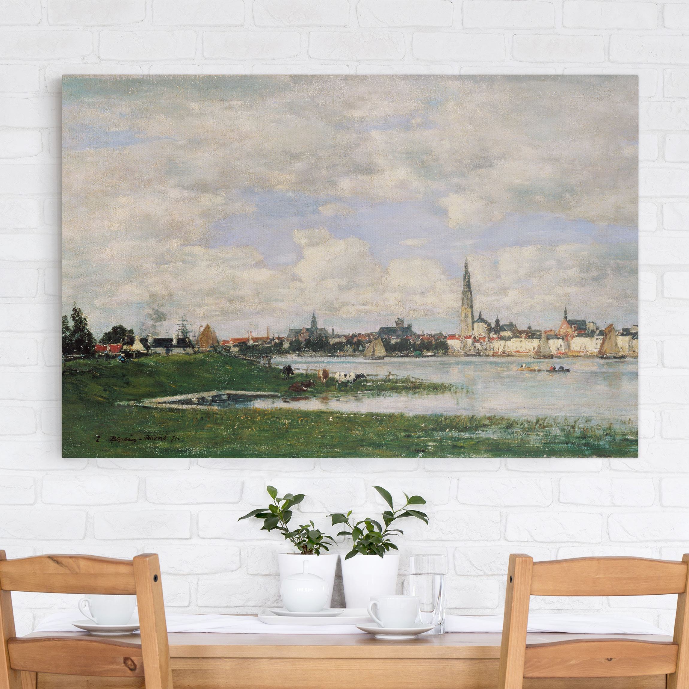 Leinwandbild - Querformat Eugène Boudin - Blick auf Antwerpen