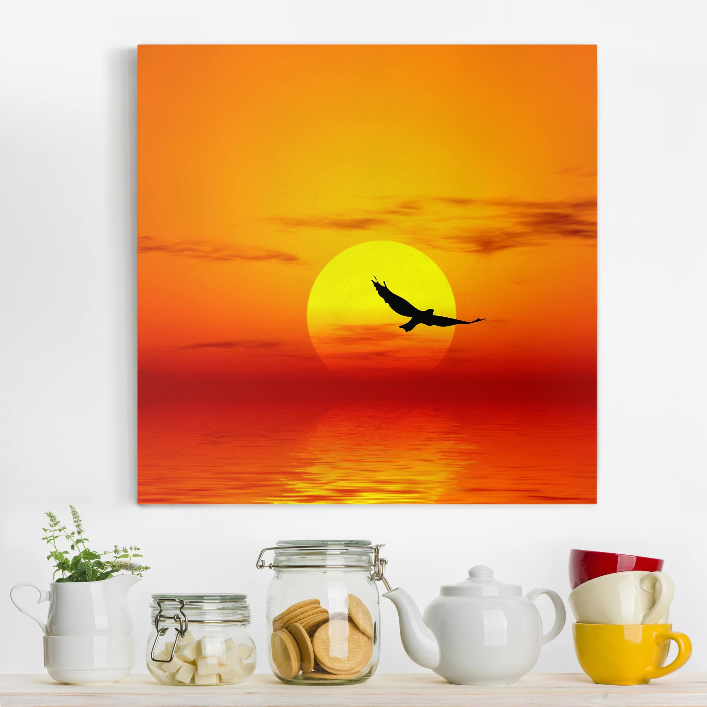 Leinwandbild - Quadrat Fabulous Sunset