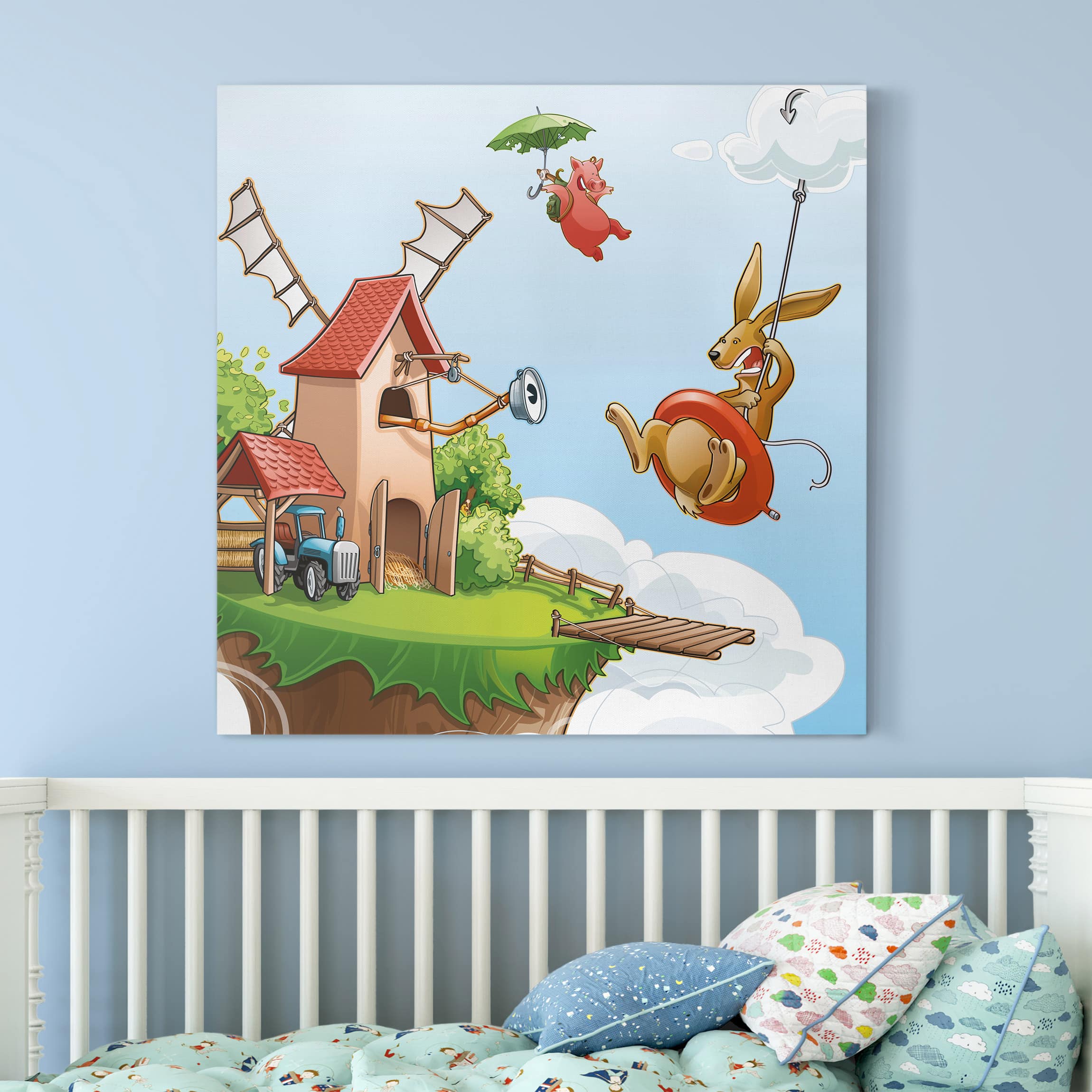 Leinwandbild Kinderzimmer Fliegender Bauernhof Ausflug