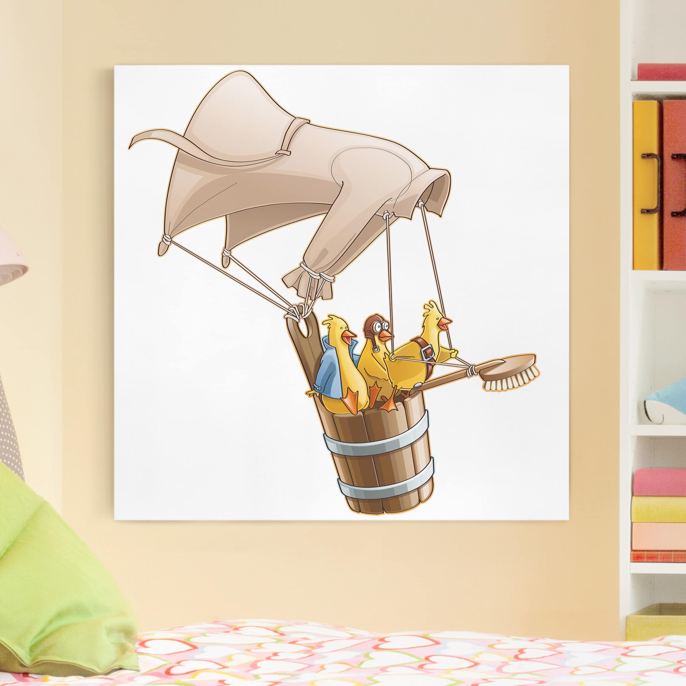Leinwandbild Kinderzimmer Fliegender Bauernhof Küken