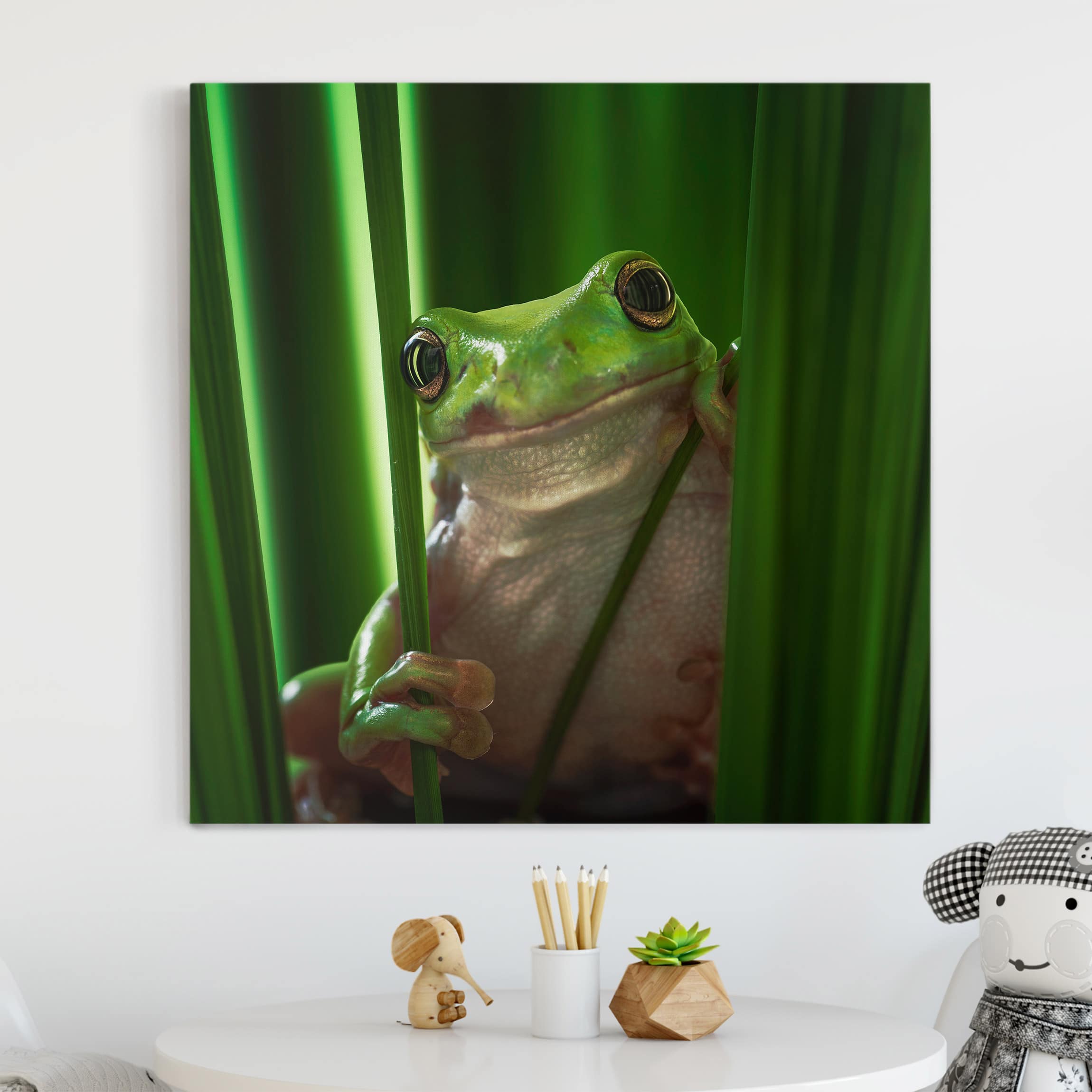 Leinwandbild Tiere Fröhlicher Frosch