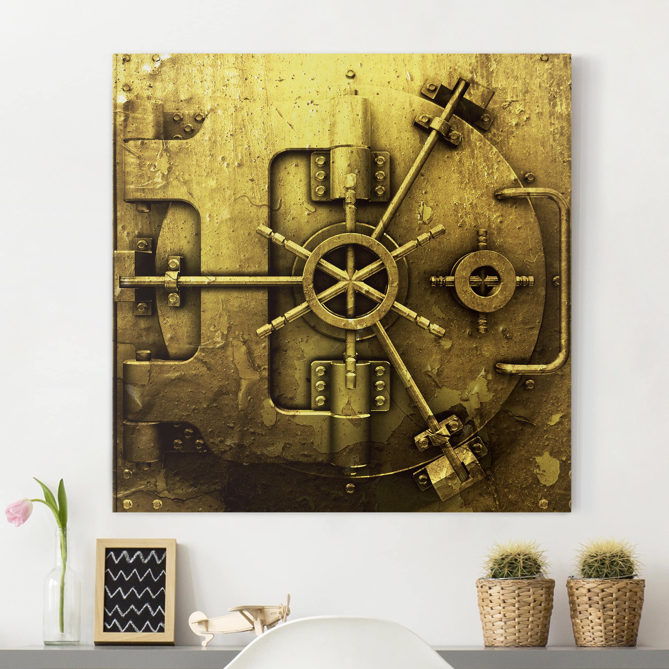 Leinwandbild - Quadrat Golden Safe