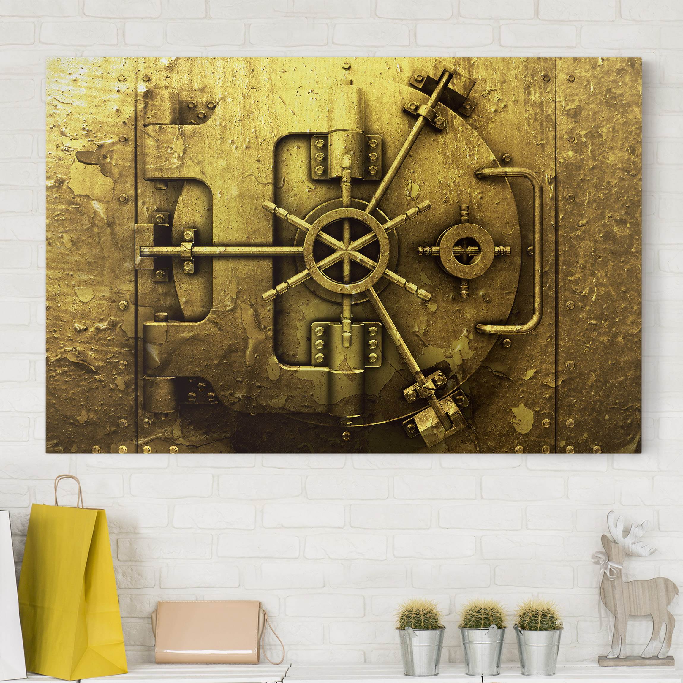 Leinwandbild - Querformat Golden Safe