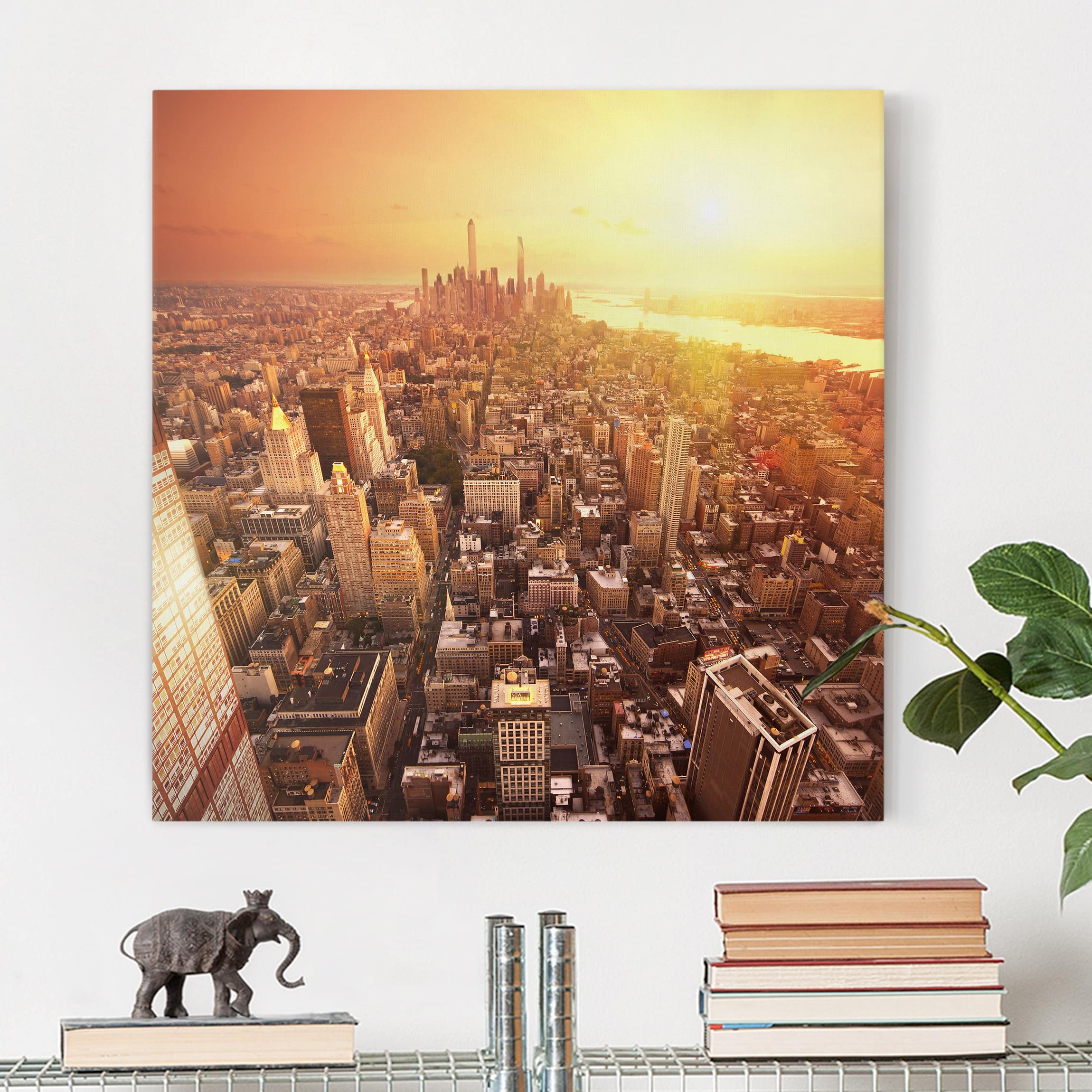 Leinwandbild - Quadrat Goldene Stadt