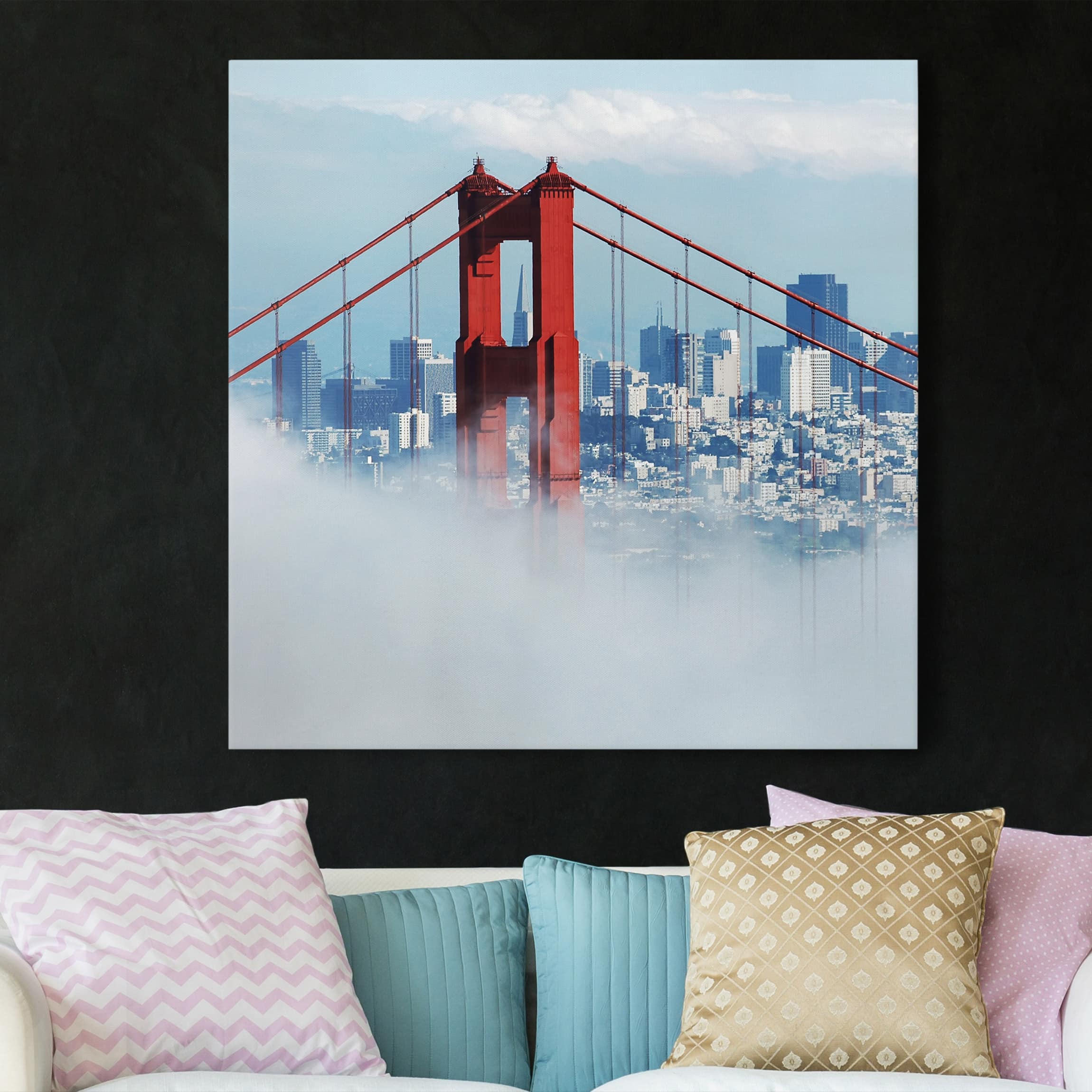 Leinwandbild - Quadrat Good Morning San Francisco!