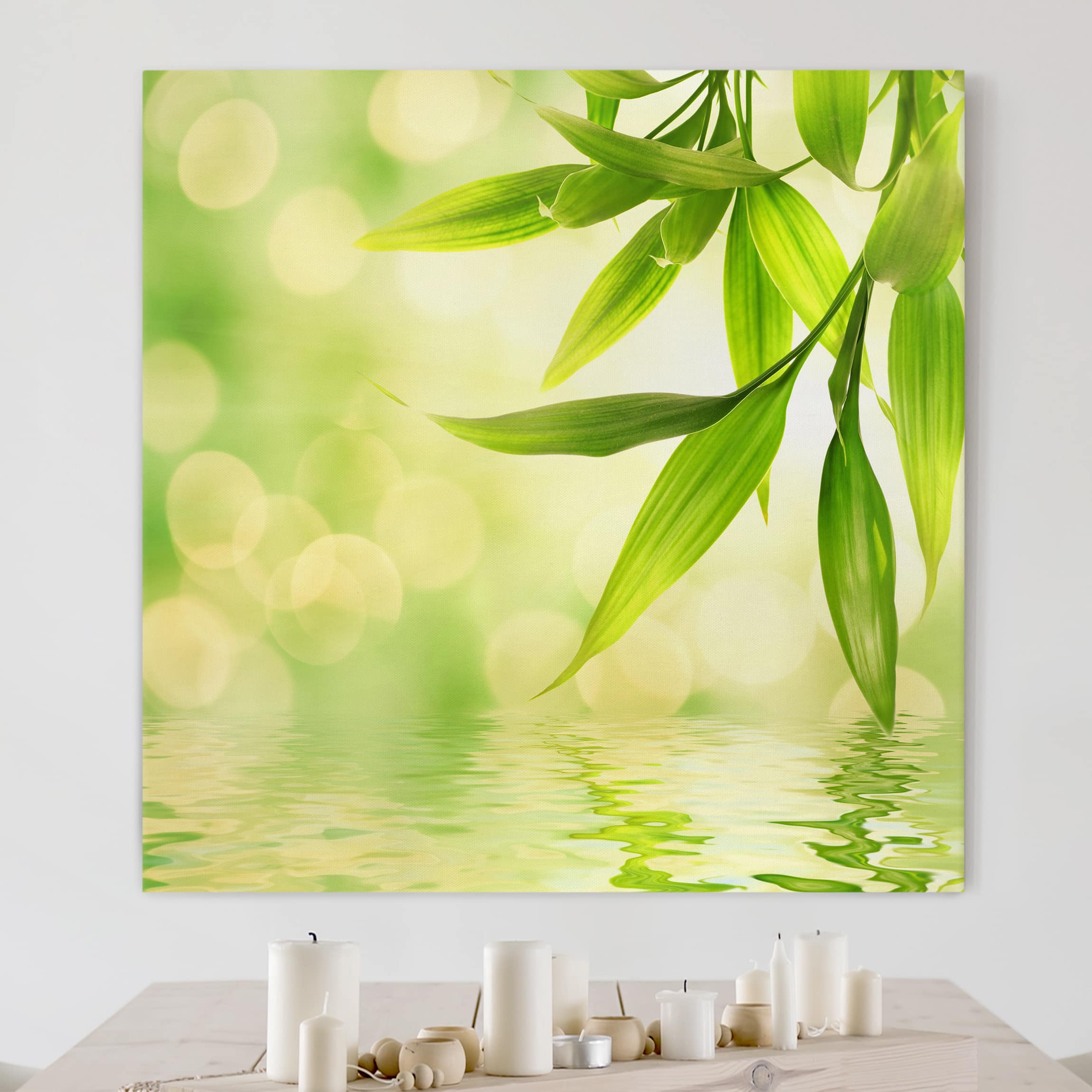 Leinwandbild - Quadrat Green Ambiance I