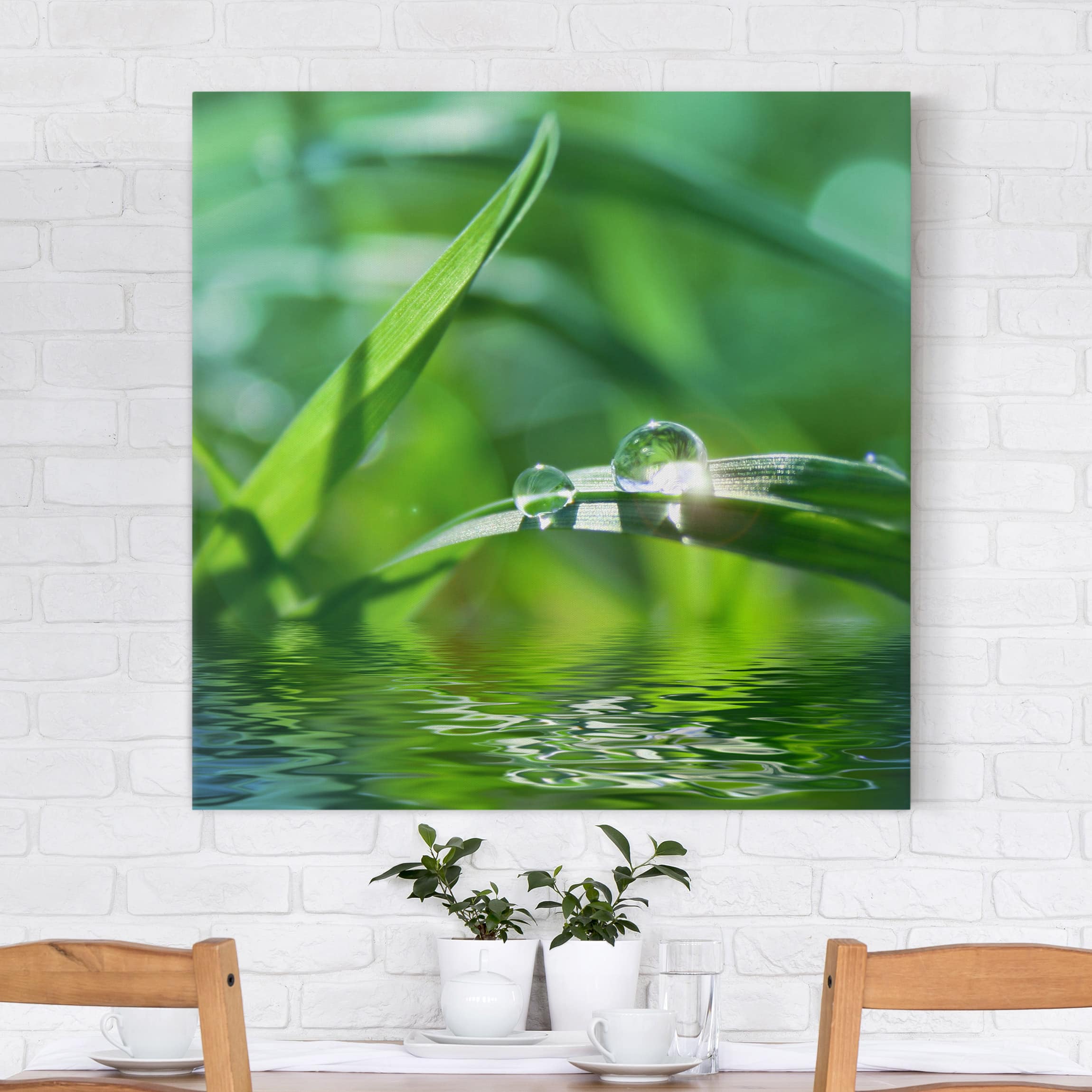 Leinwandbild - Quadrat Green Ambiance II