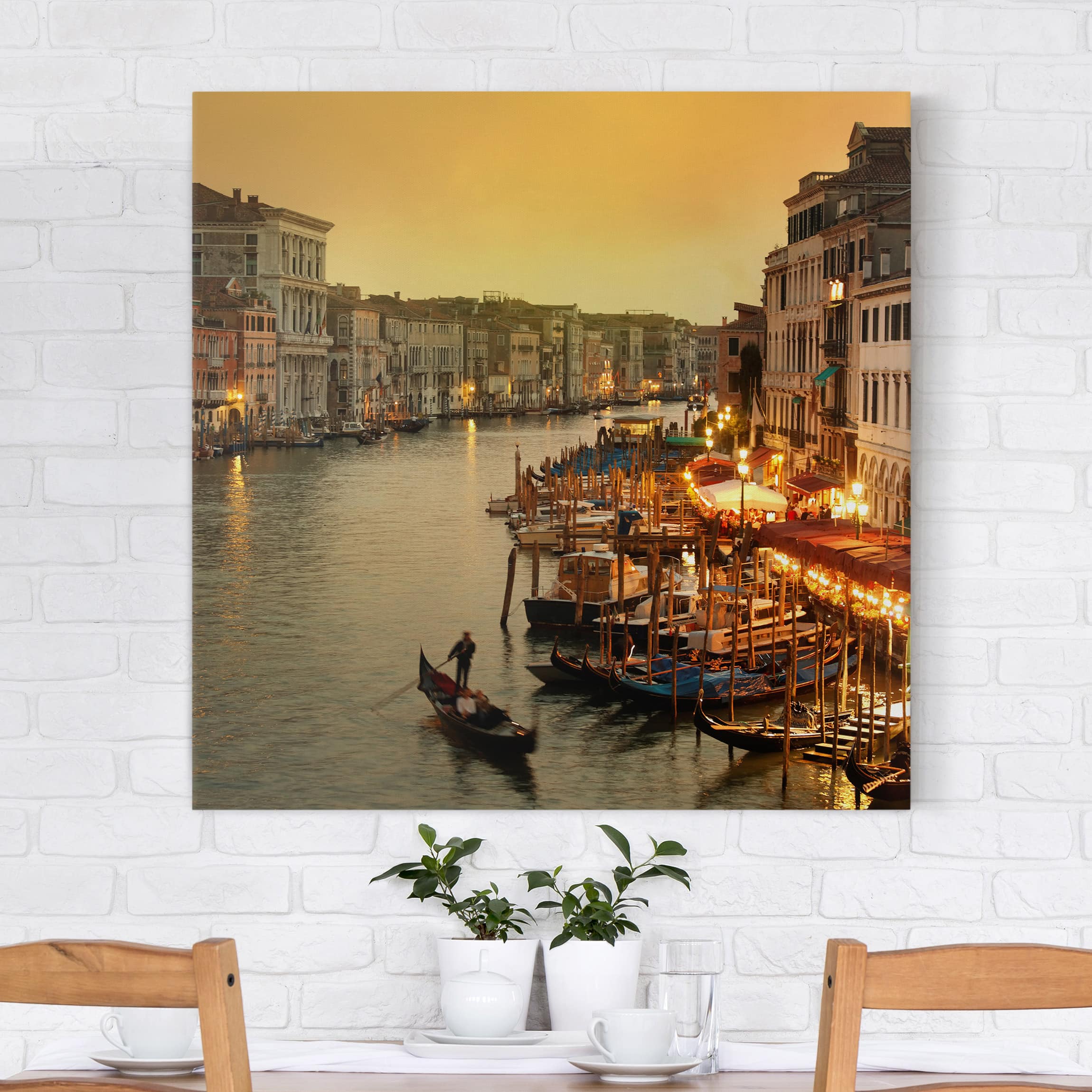 Leinwandbild - Quadrat Großer Kanal von Venedig
