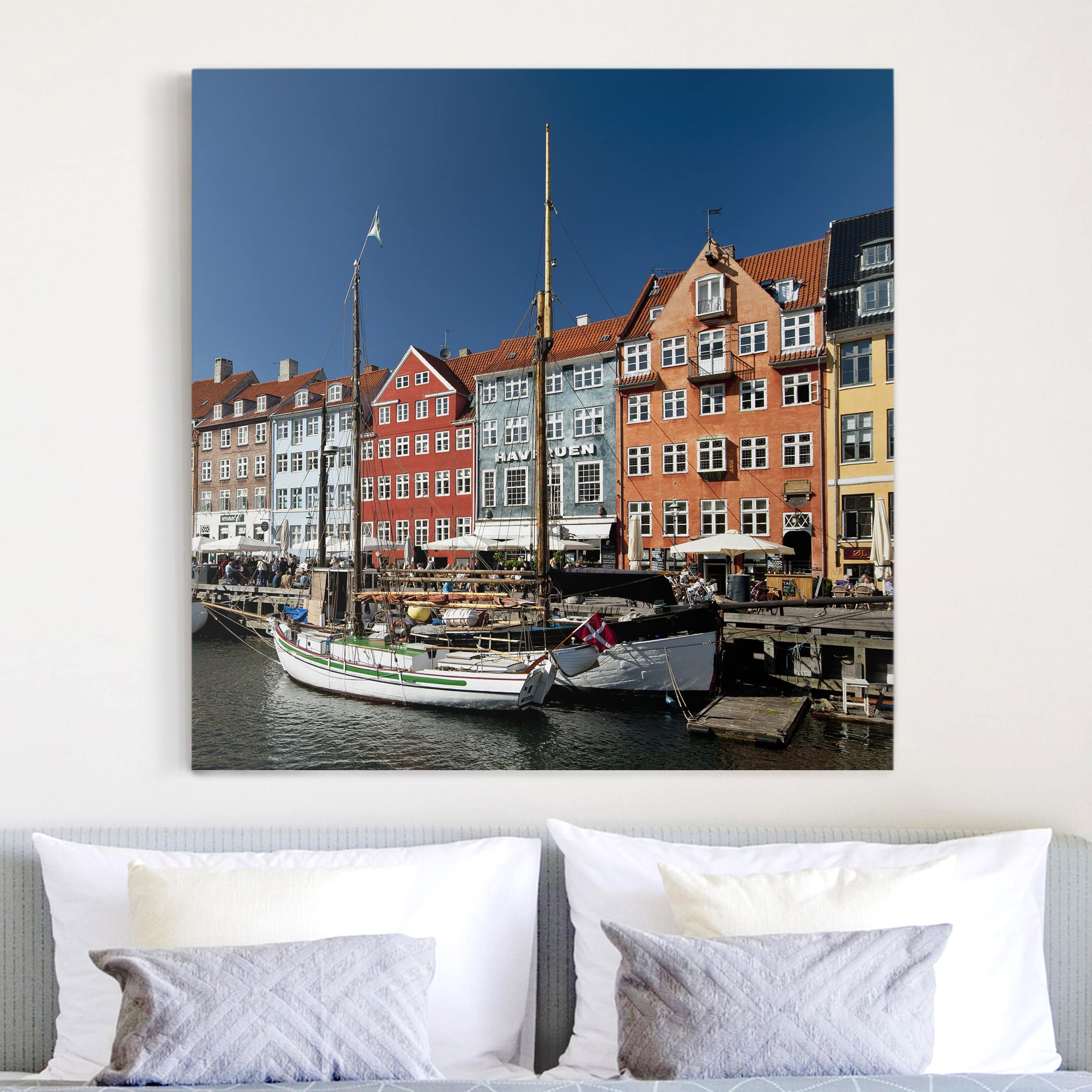 Leinwandbild - Quadrat Hafen in Kopenhagen