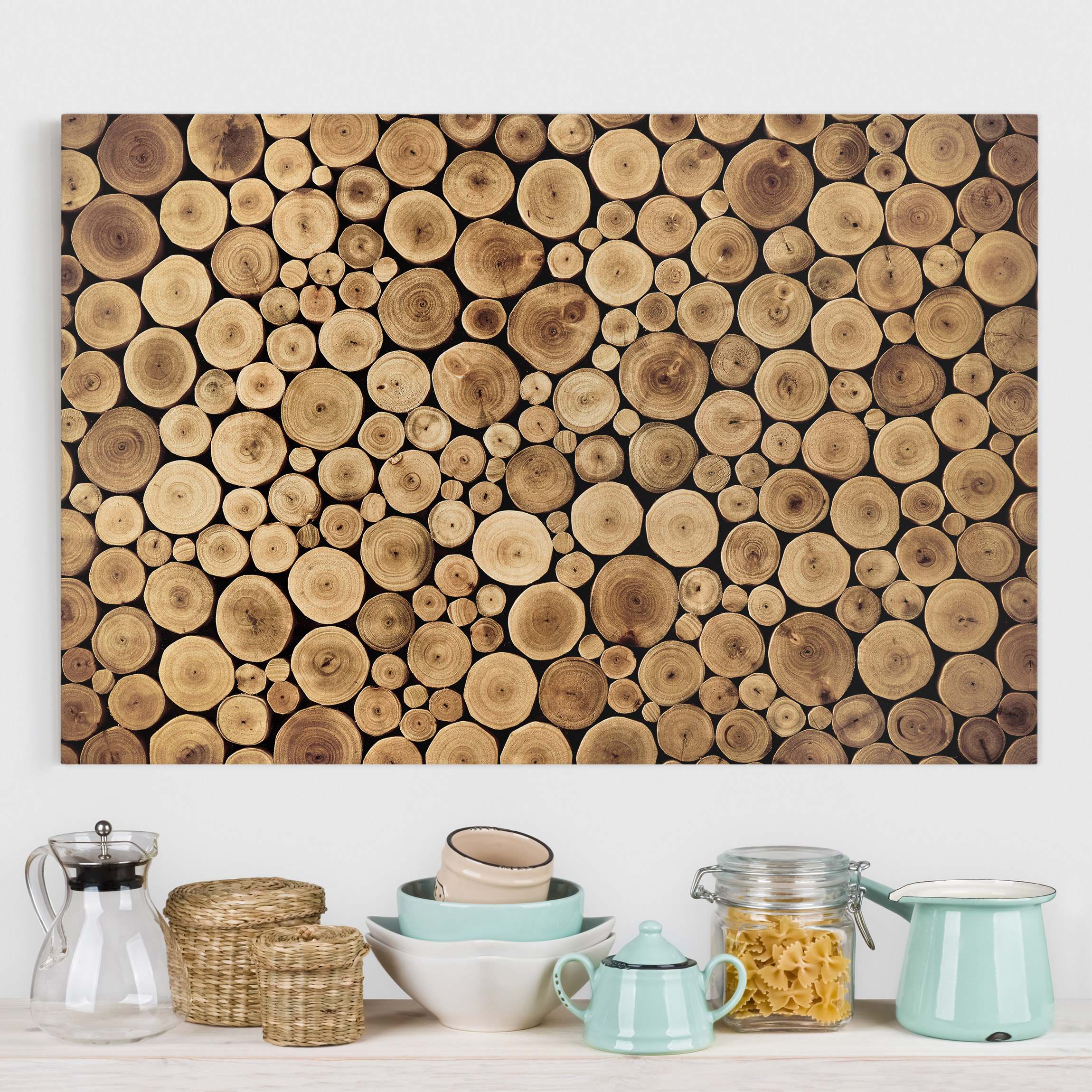 Leinwandbild - Querformat Homey Firewood