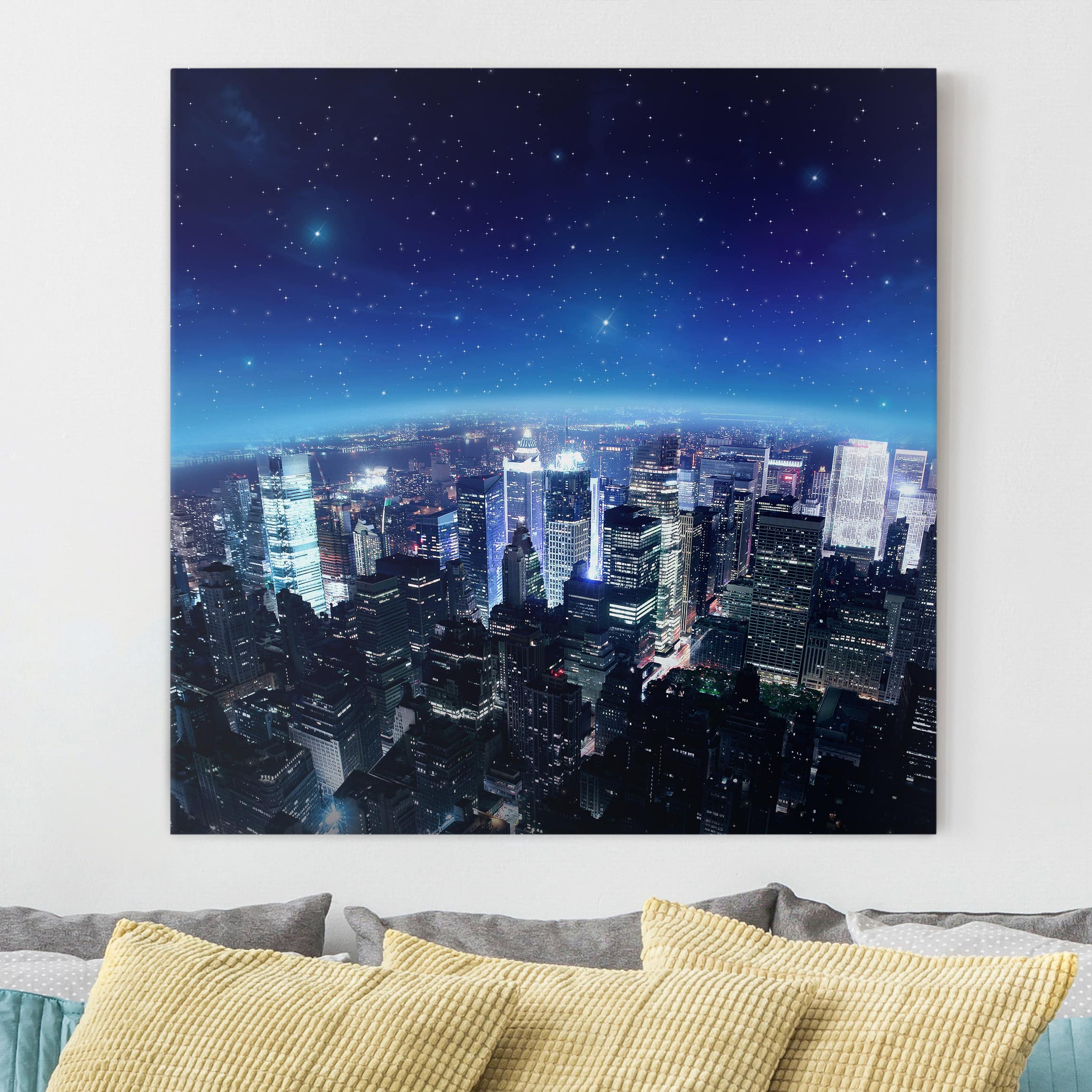 Leinwandbild - Quadrat Illuminated New York