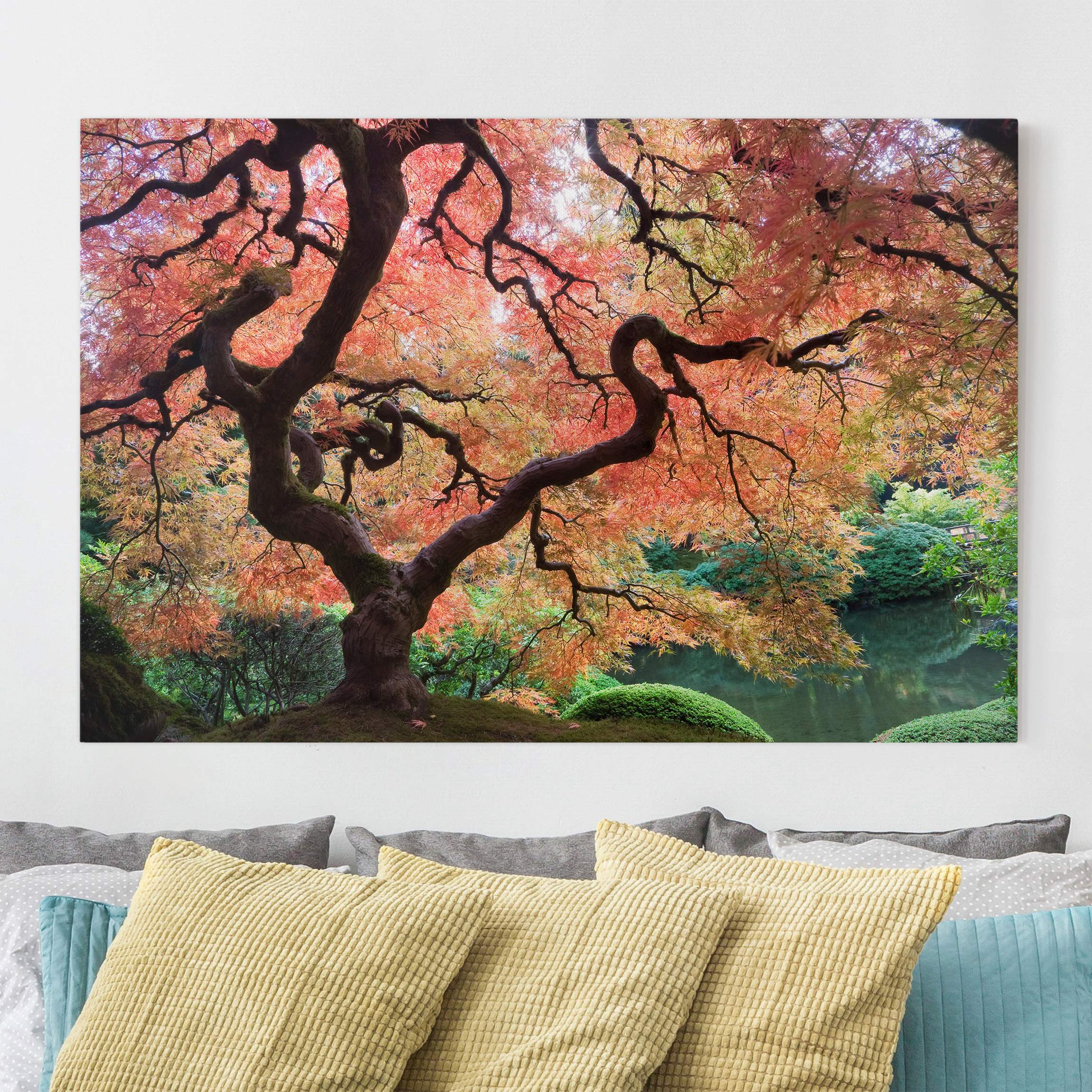 Leinwandbild - Querformat Japanischer Garten