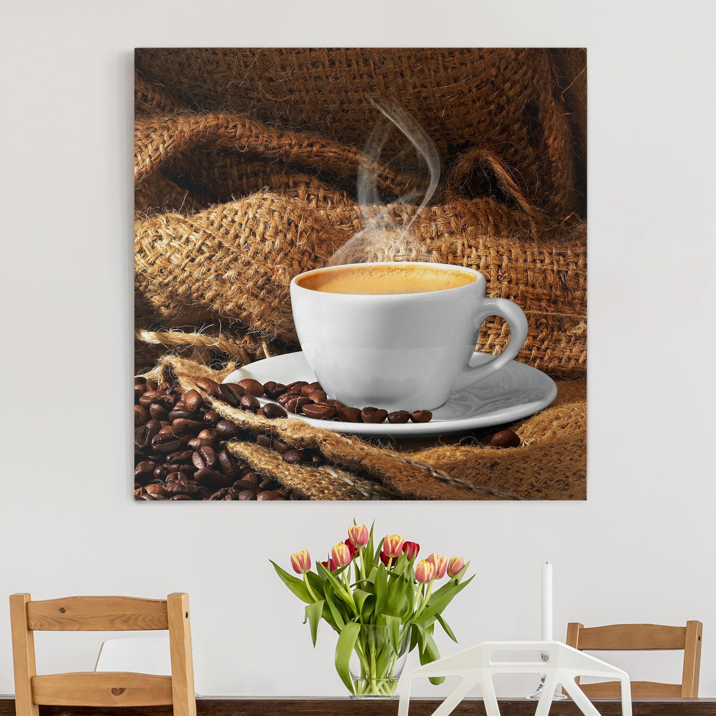 Leinwandbild Küche Kaffee am Morgen